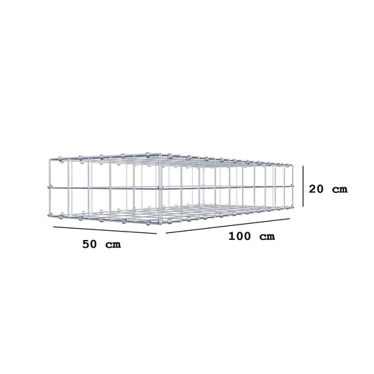 Gavión 100 cm x 20 cm x 50 cm (L x A x P), malla 10 x 10 cm, anillo en espiral