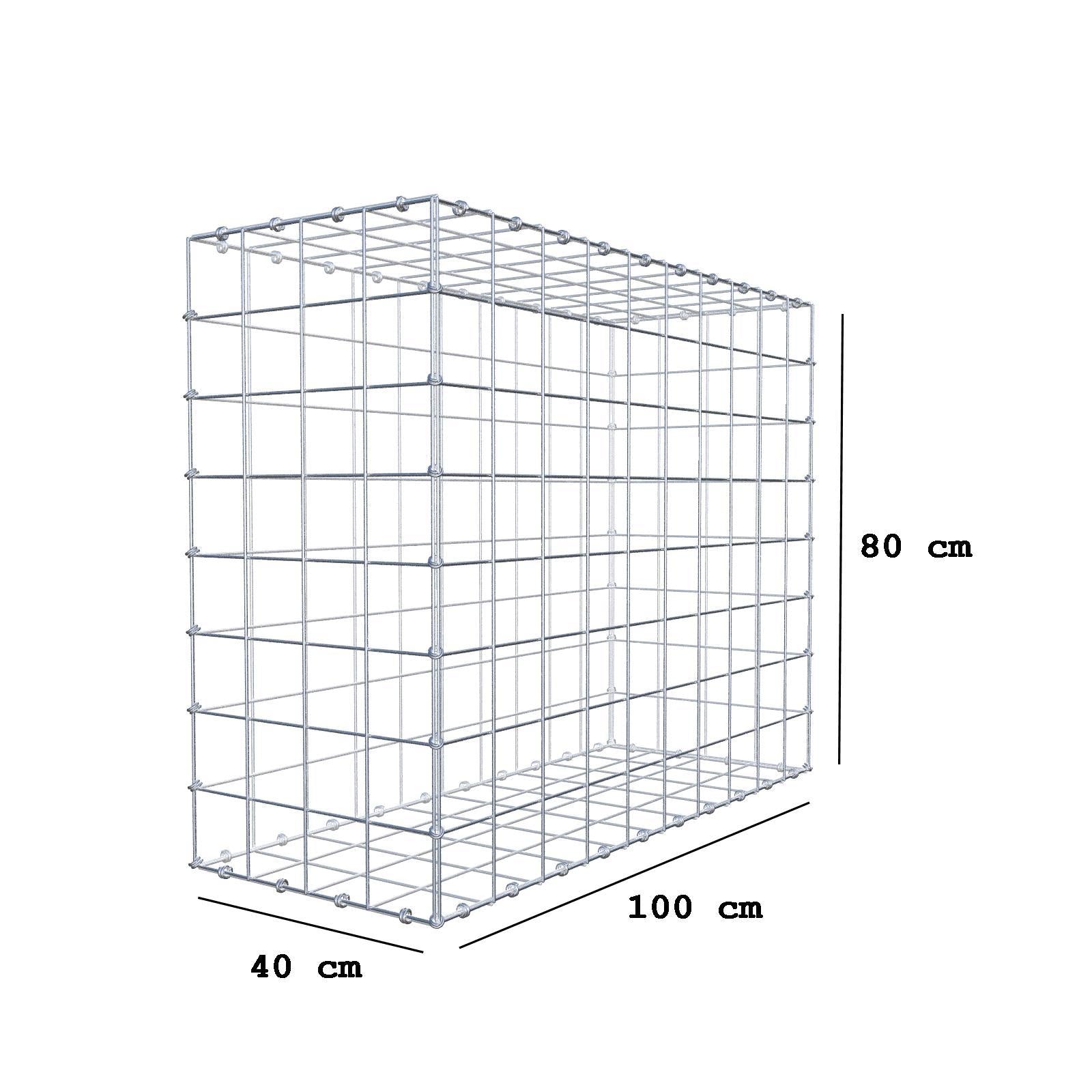 Schanskorf 100 cm x 80 cm x 40 cm (L x H x D), maaswijdte 10 x 10 cm, spiraalring