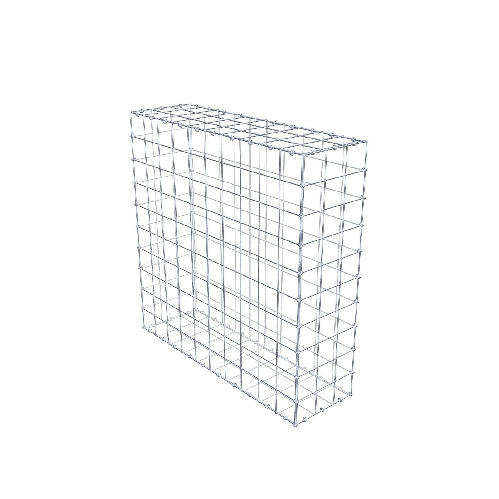 Gabione 100 cm x 100 cm x 30 cm (L x H x T), Maschenweite 10 x 10 cm, Spiralring