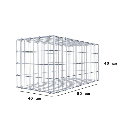 Gabion 80 cm x 40 cm x 40 cm (L x H x D), mesh size 5 x 10 cm, spiral ring