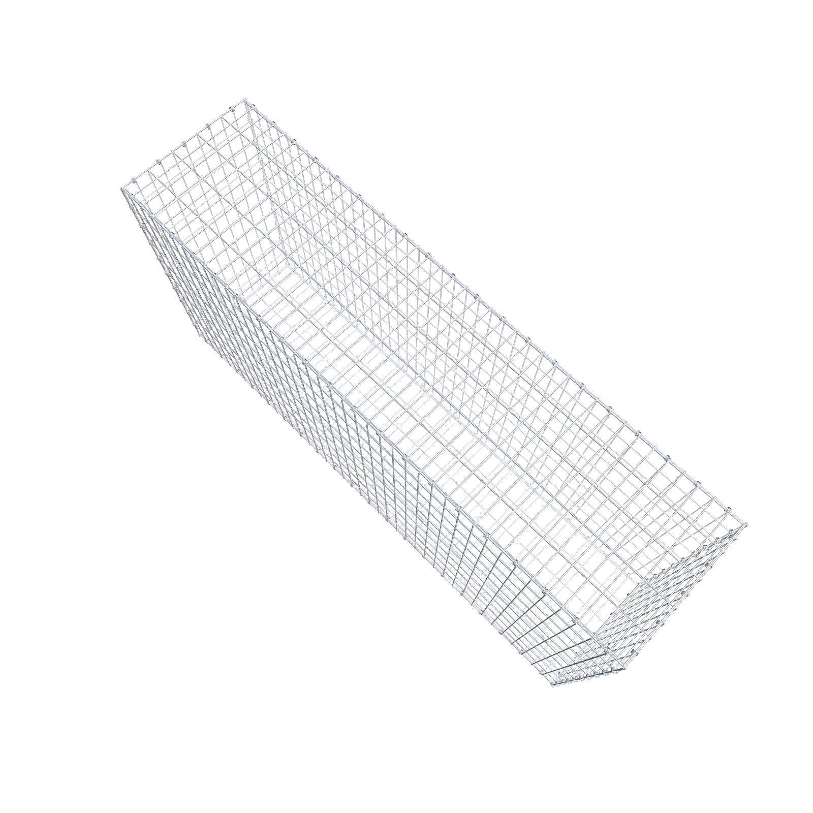 Gabion 200 cm x 100 cm x 50 cm (L x H x P), mailles 5 x 10 cm, anneau en spirale