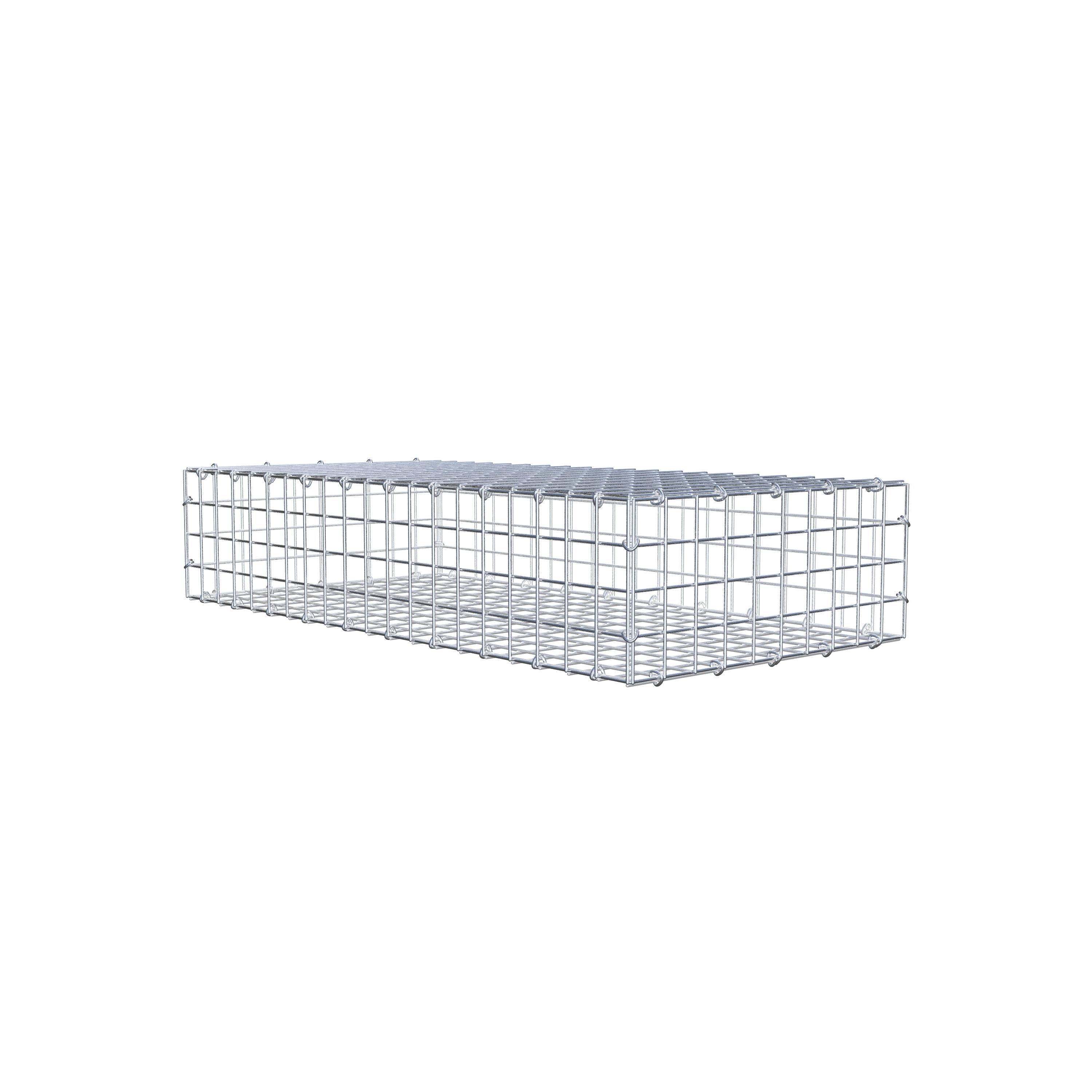 Gabion 100 cm x 20 cm x 50 cm (L x H x P), mailles 5 cm x 5 cm, anneau en C
