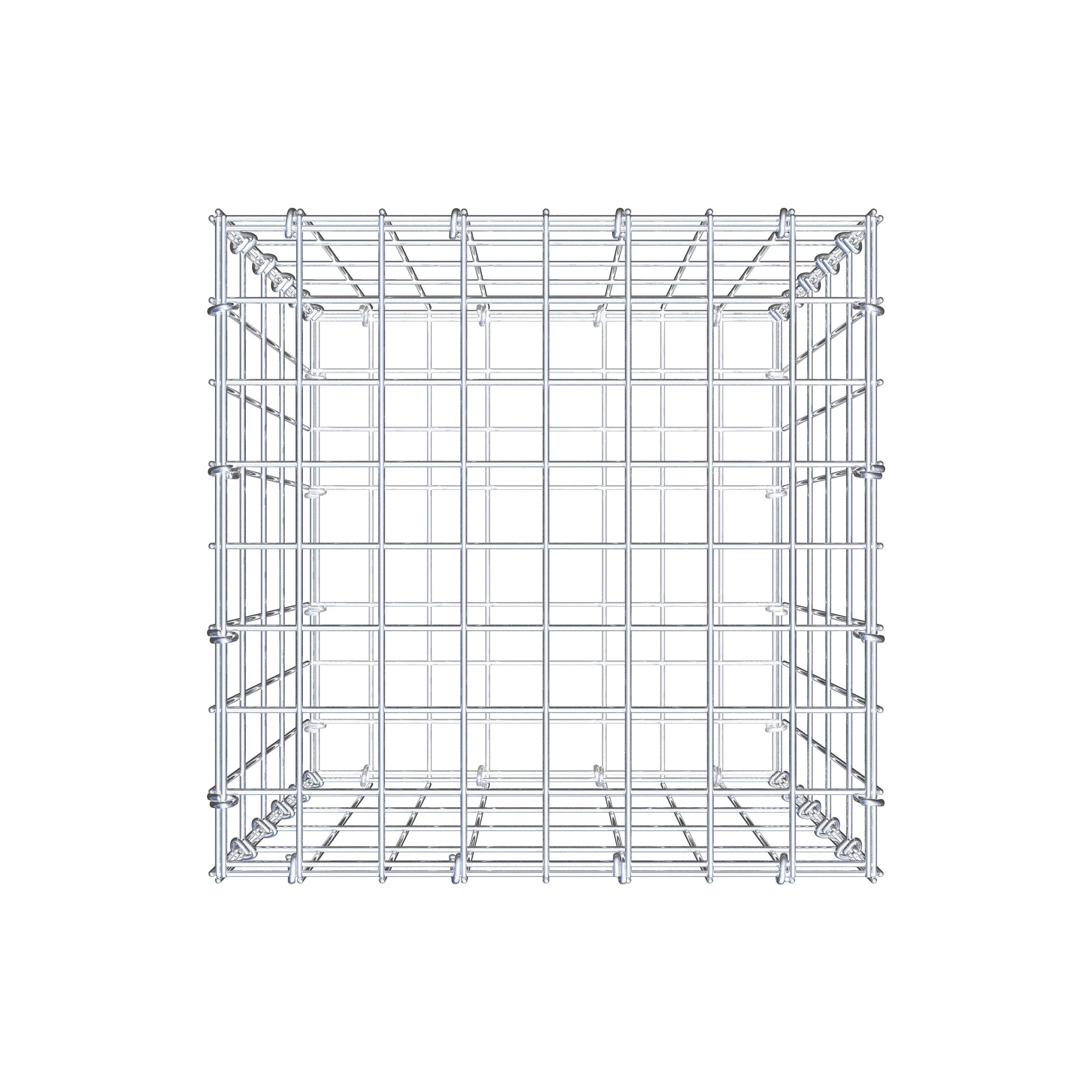 Gabion 50 cm x 40 cm x 40 cm (L x H x P), mailles 5 cm x 10 cm, anneau en C