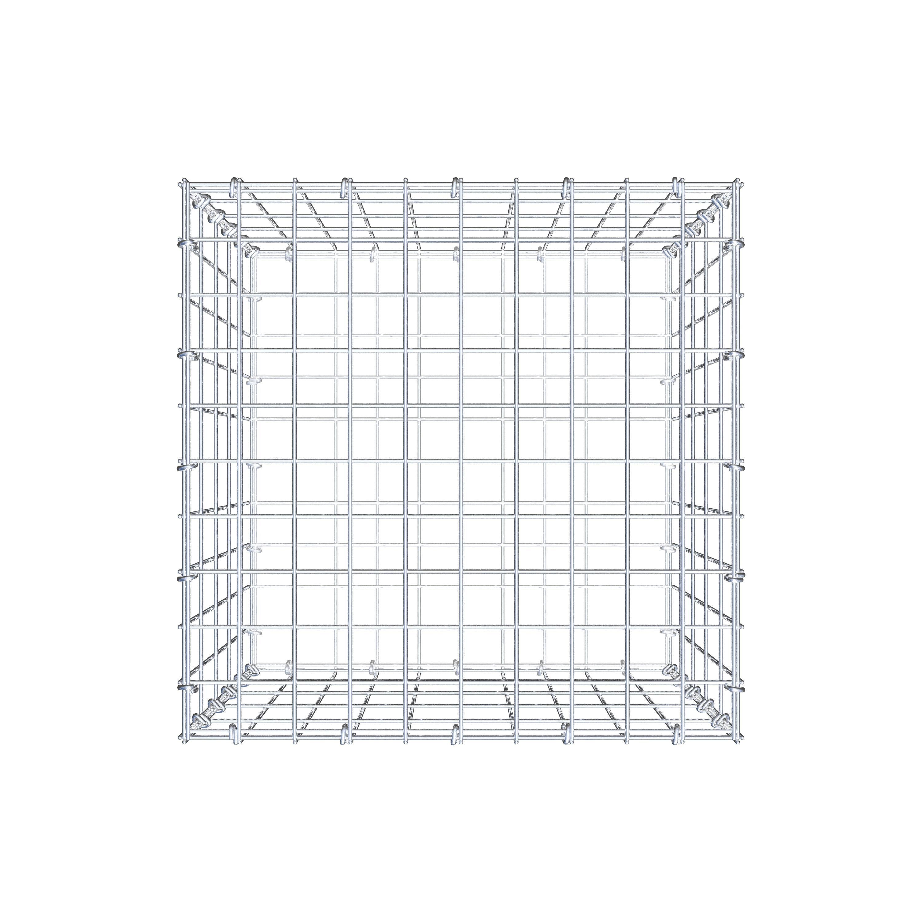 Gabion 50 cm x 50 cm x 50 cm (L x H x P), mailles 5 cm x 10 cm, anneau en C