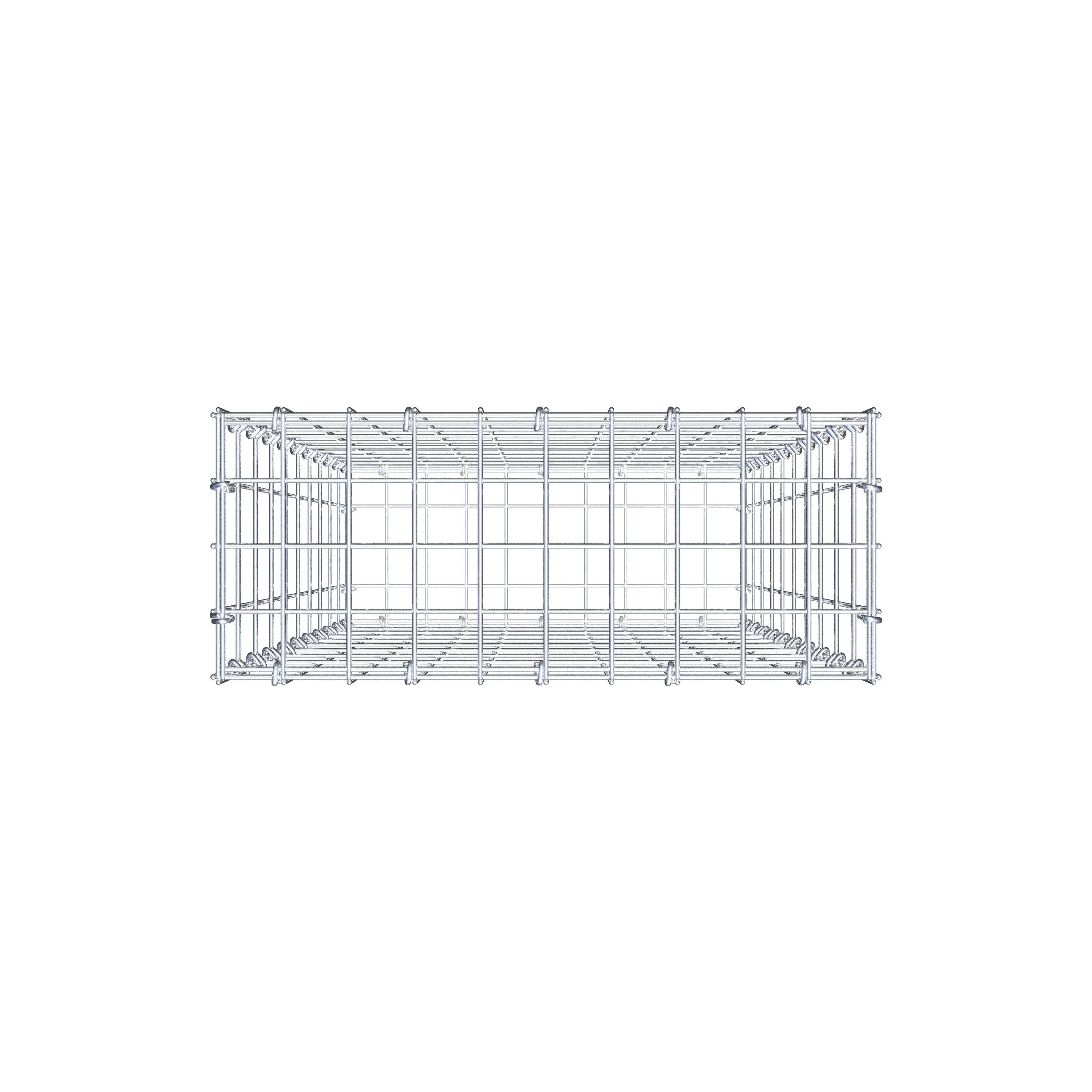 Gabion 100 cm x 50 cm x 20 cm (L x H x P), mailles 5 cm x 10 cm, anneau en C
