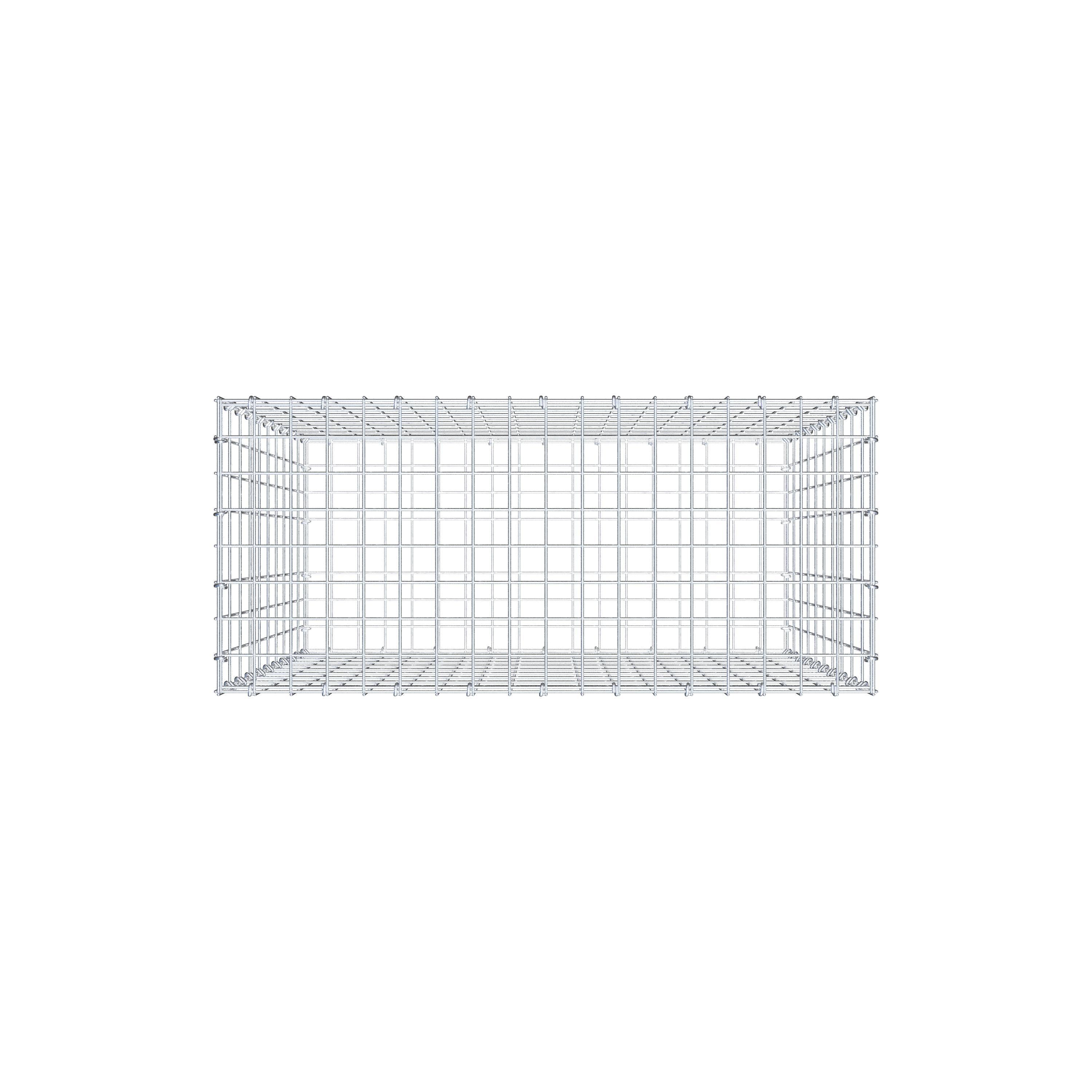 Gabion 100 cm x 90 cm x 40 cm (L x H x P), mailles 5 cm x 10 cm, anneau en C