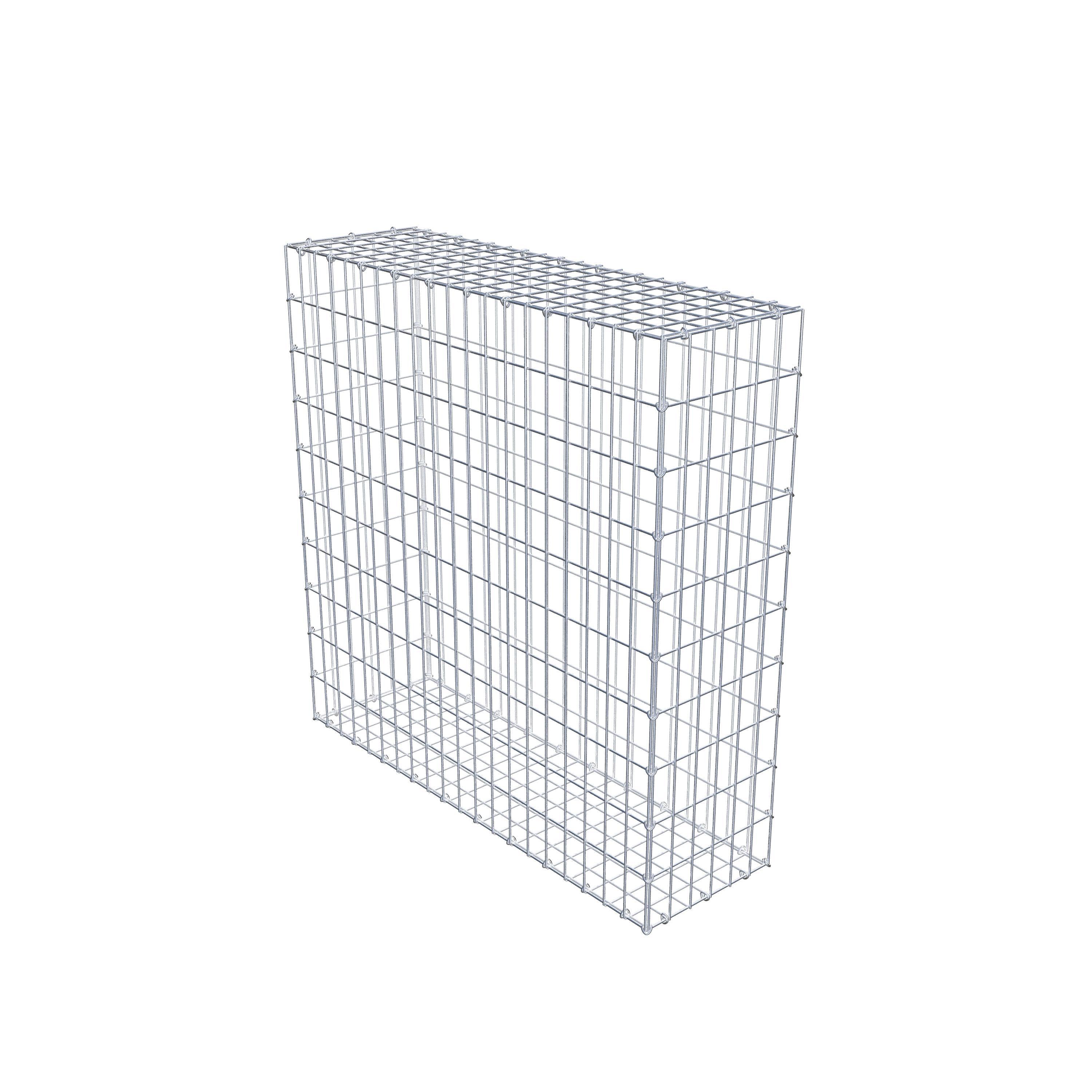 Gabion 100 cm x 100 cm x 30 cm (L x H x P), mailles 5 cm x 10 cm, anneau en C
