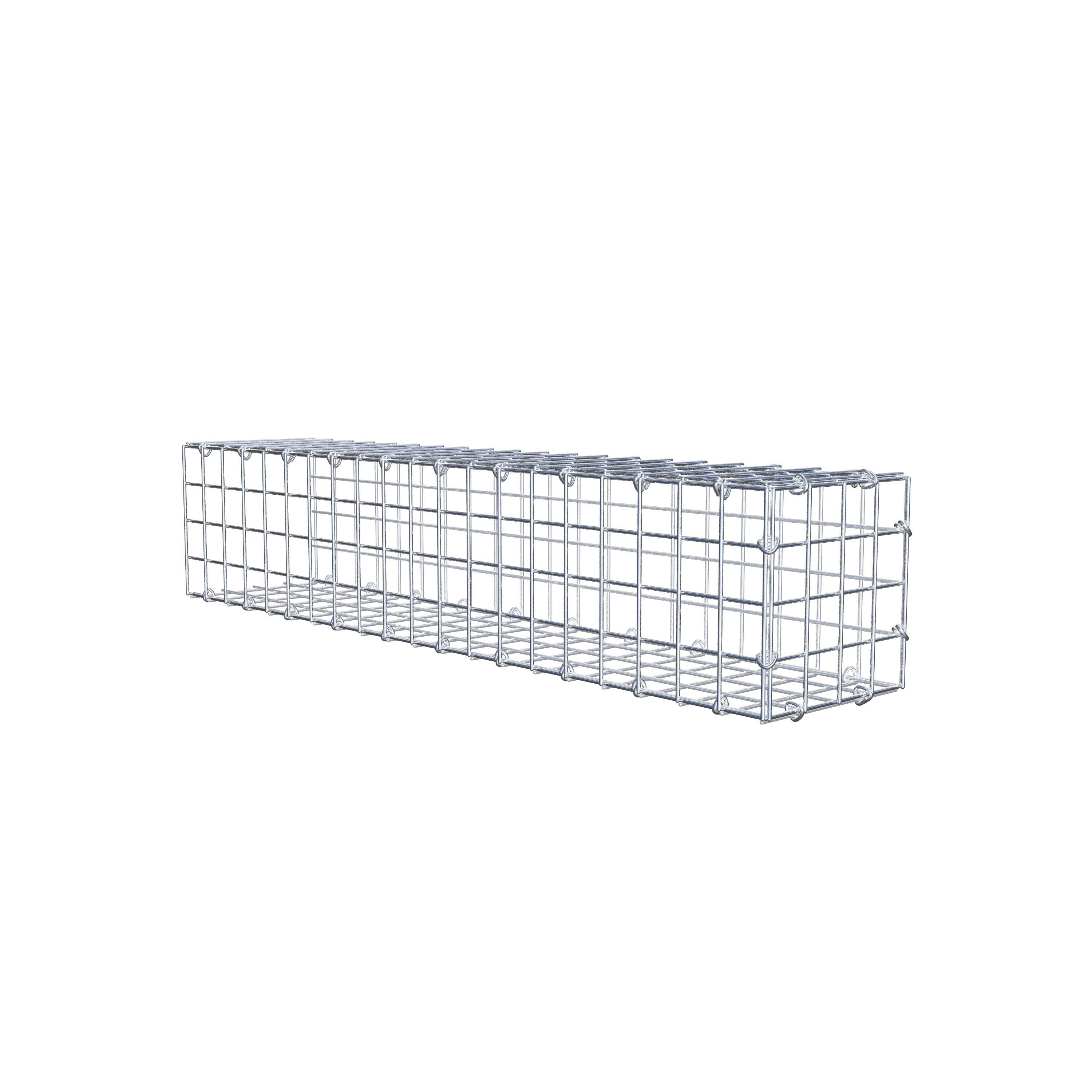 Fästbar gabion typ 2 100 cm x 20 cm x 20 cm (L x H x D), maskstorlek 5 cm x 5 cm, C-ring