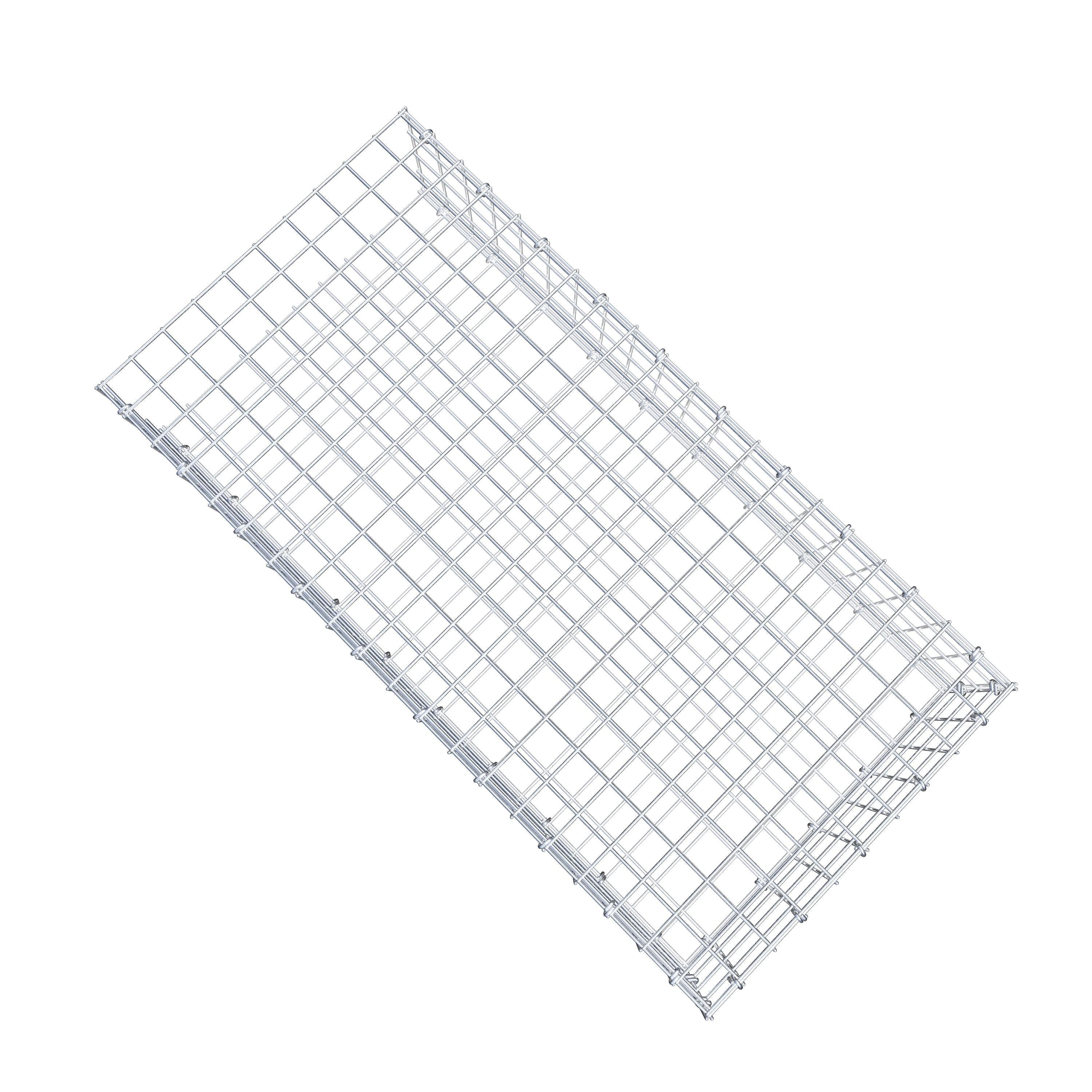 Type 2 oplegkorf 100 cm x 20 cm x 50 cm (L x H x D), maaswijdte 5 cm x 5 cm, C-ring