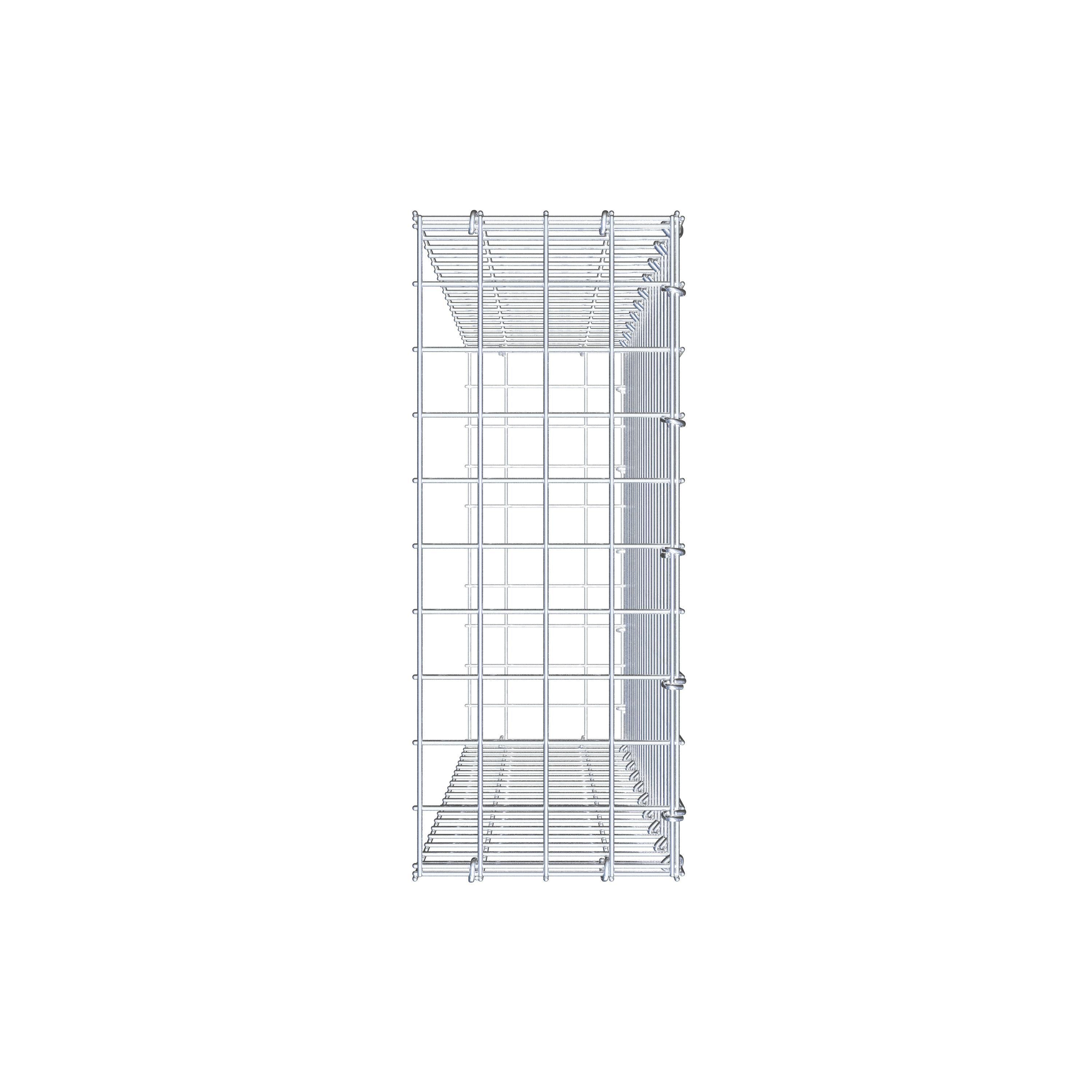 Type 2 oplegkorf 100 cm x 20 cm x 50 cm (L x H x D), maaswijdte 5 cm x 5 cm, C-ring