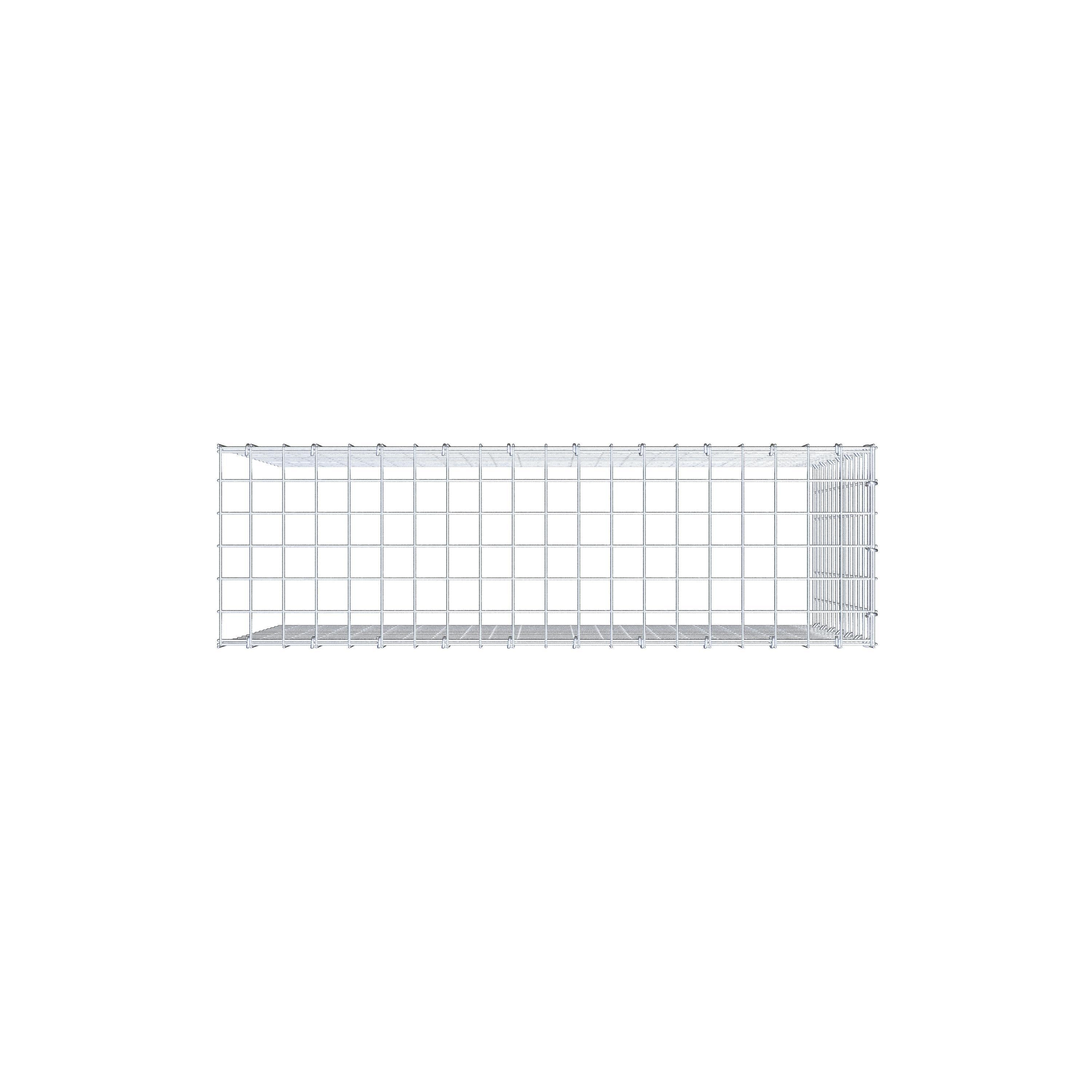 Type 4 oplegkorf 100 cm x 70 cm x 30 cm (L x H x D), maaswijdte 5 cm x 5 cm, C-ring