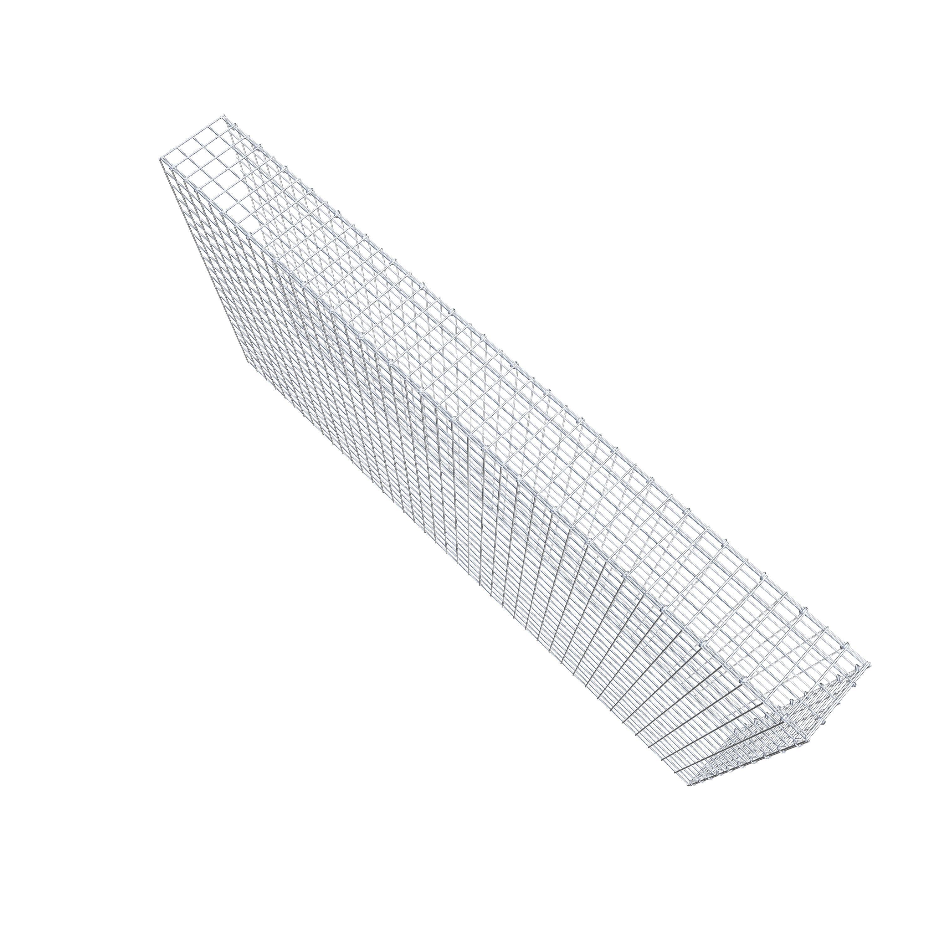 Opbouw schanskorf type 4 200 cm x 100 cm x 20 cm (L x H x D), maaswijdte 5 cm x 5 cm, C-ring