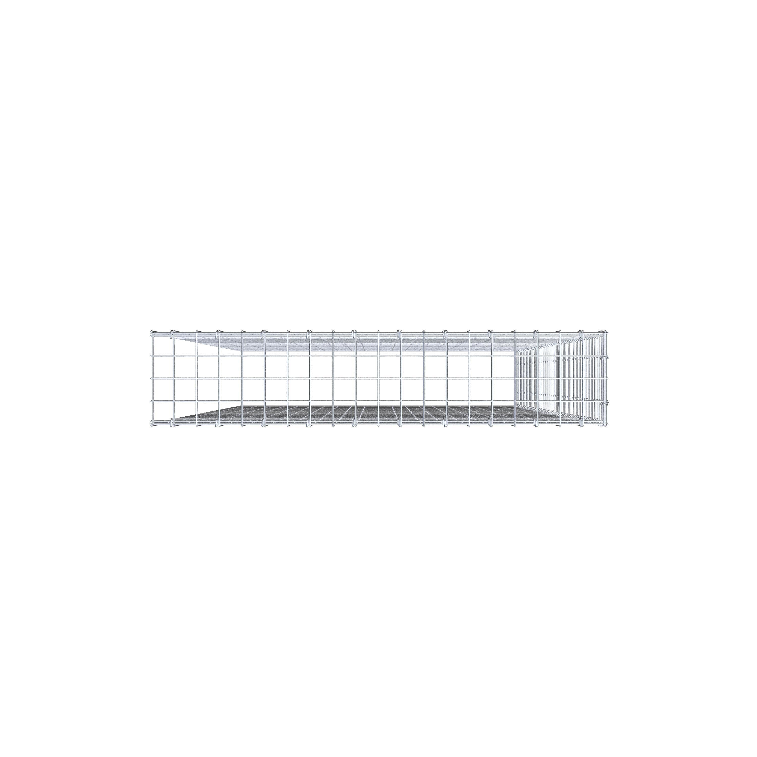 Opbouw schanskorf type 4 200 cm x 100 cm x 20 cm (L x H x D), maaswijdte 5 cm x 5 cm, C-ring