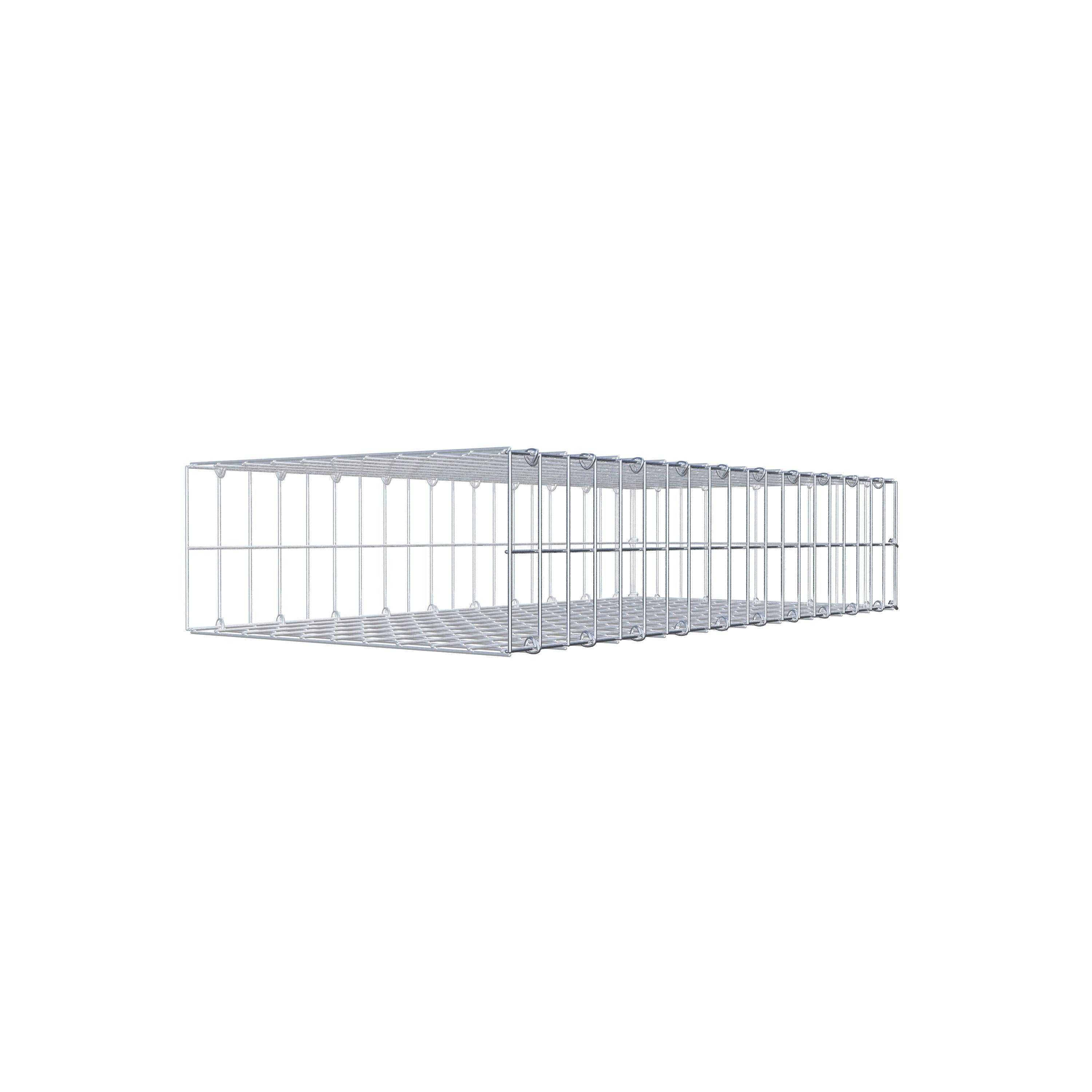 Opzetpaal type 2 100 cm x 20 cm x 50 cm, maaswijdte 5 cm x 10 cm, C-ring