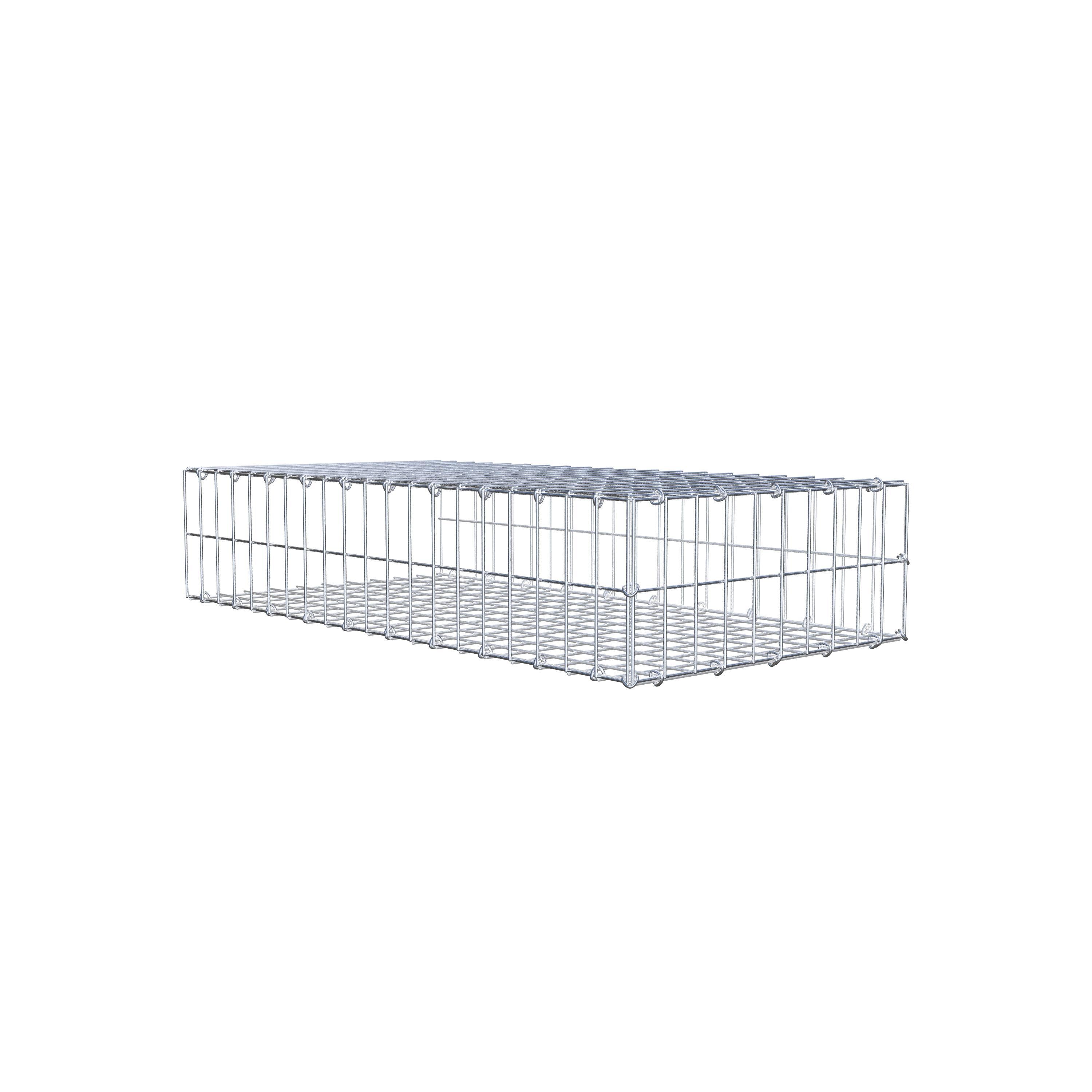 Opzetpaal type 2 100 cm x 20 cm x 50 cm, maaswijdte 5 cm x 10 cm, C-ring