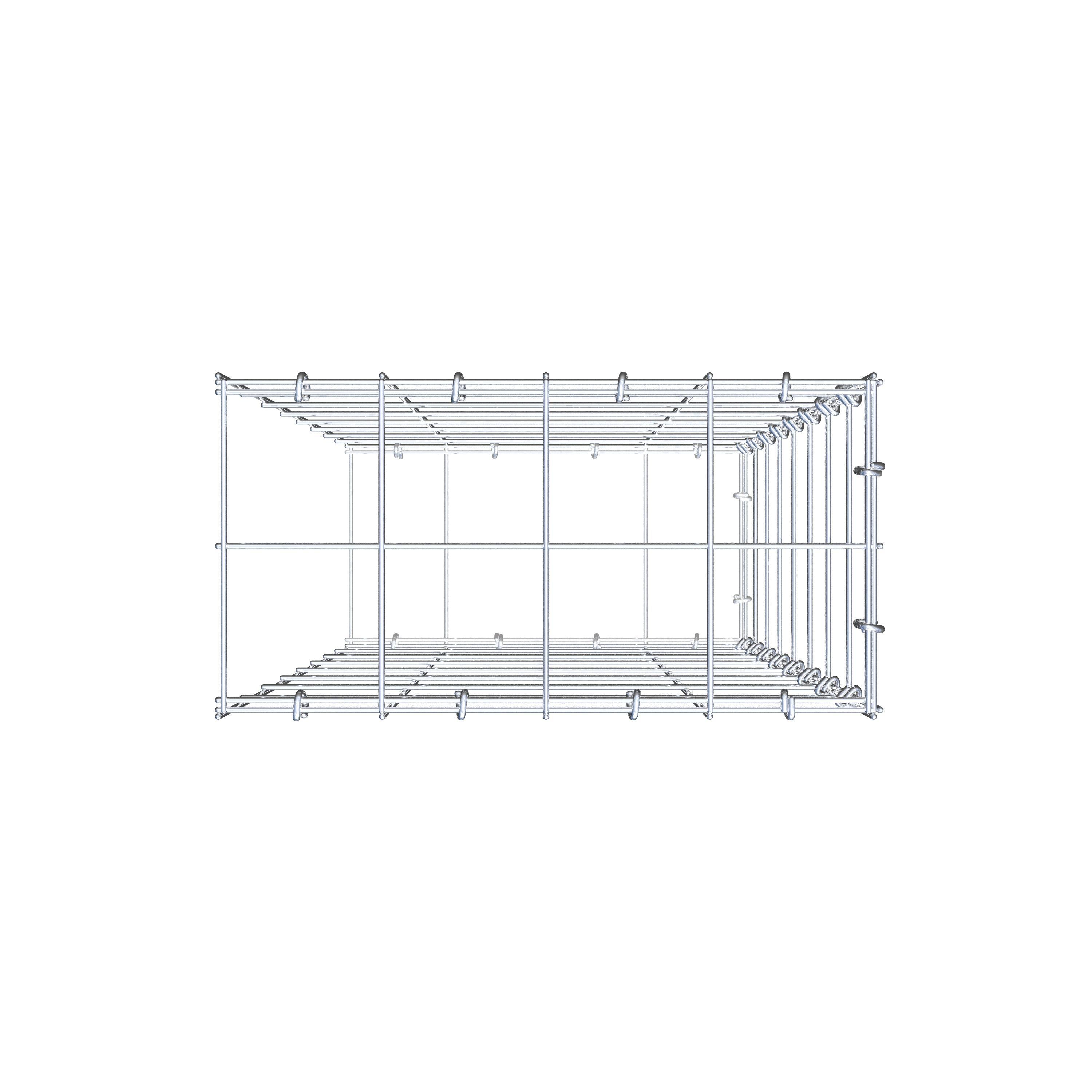 Mounted gabion type 2 80 cm x 40 cm x 20 cm (L x H x D), mesh size 10 cm x 10 cm, C-ring
