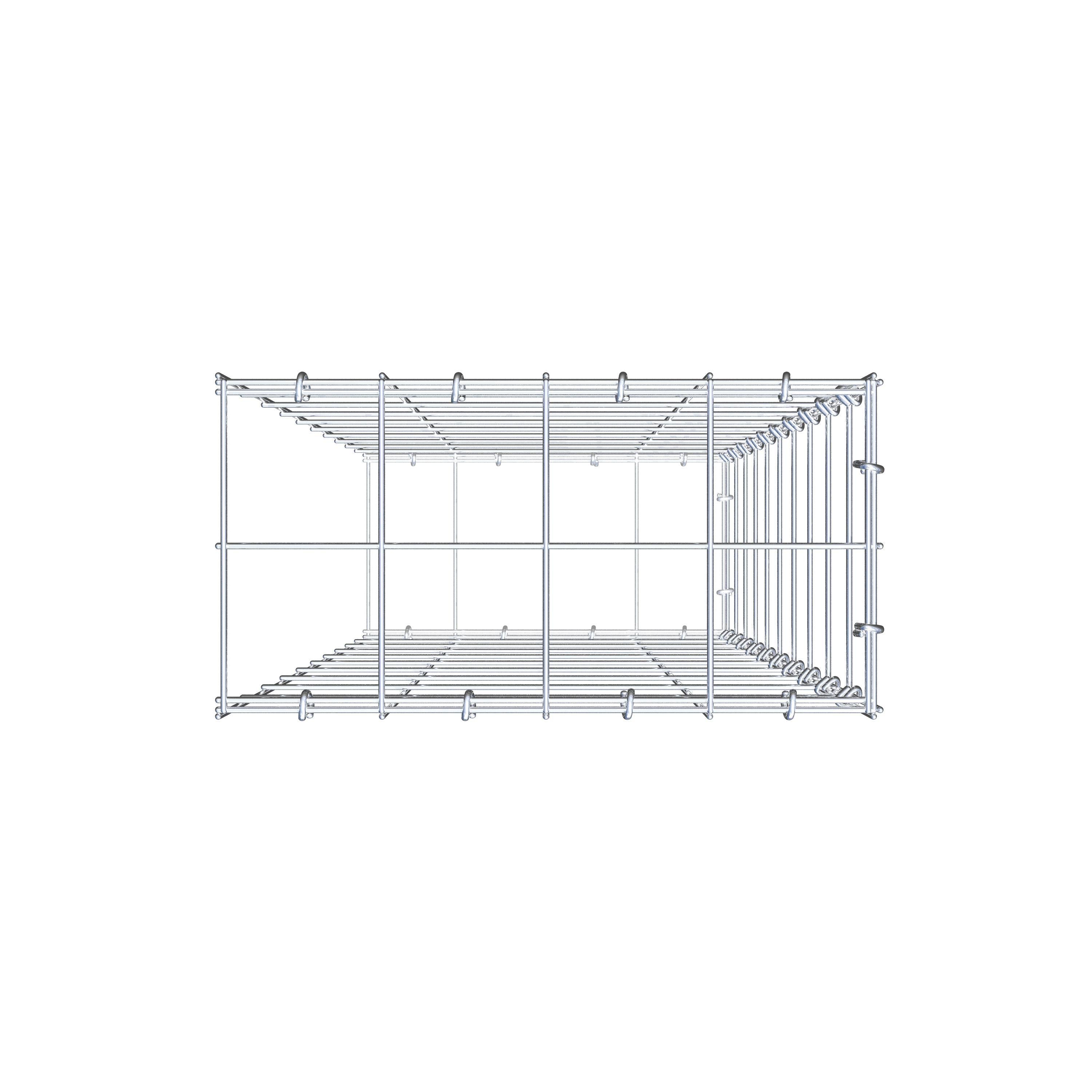 Mounted gabion type 2 100 cm x 40 cm x 20 cm (L x H x D), mesh size 10 cm x 10 cm, C-ring