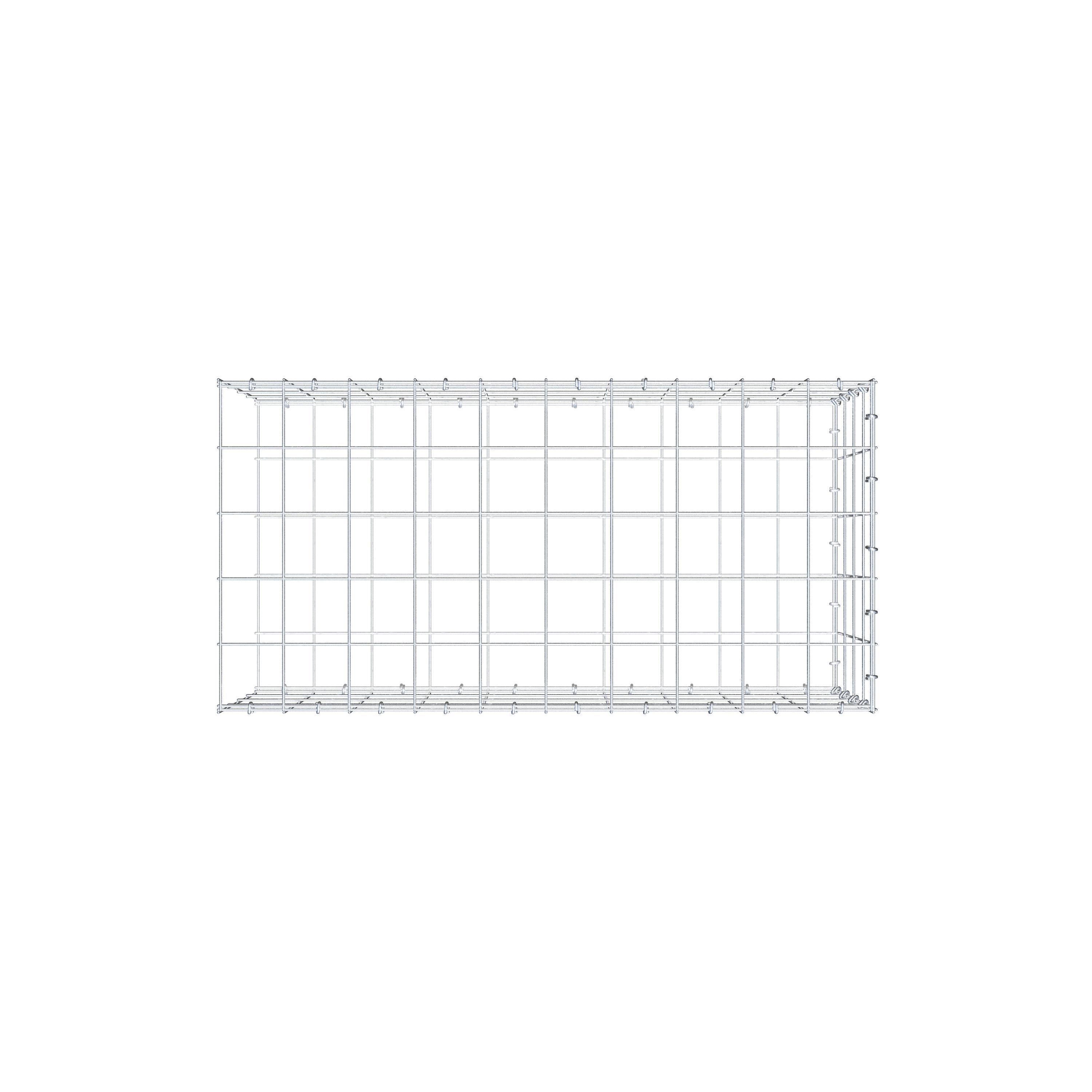 Fourche rapportée type 2 100 cm x 40 cm x 50 cm (L x H x P), mailles 10 cm x 10 cm, anneau C