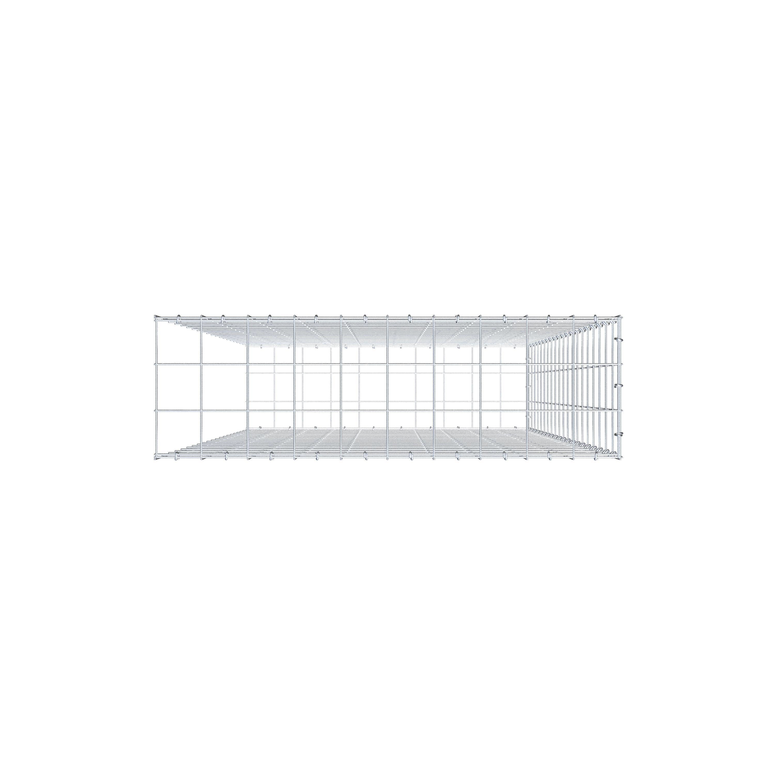 Opzetpaal type 2 200 cm x 100 cm x 30 cm (L x H x D), maaswijdte 10 cm x 10 cm, C-ring