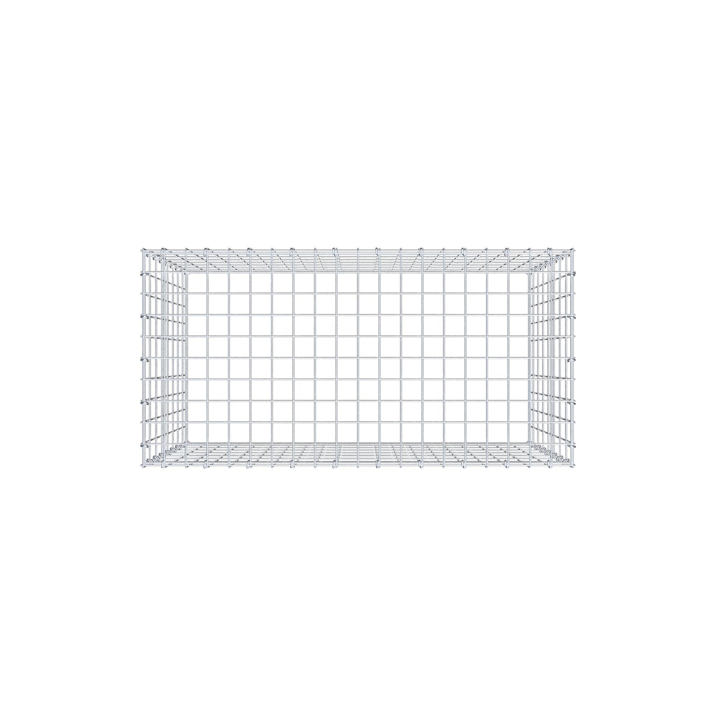 Typ 3 påbyggnadsgabion 100 cm x 80 cm x 50 cm (L x H x D), maskstorlek 5 cm x 10 cm, C-ring