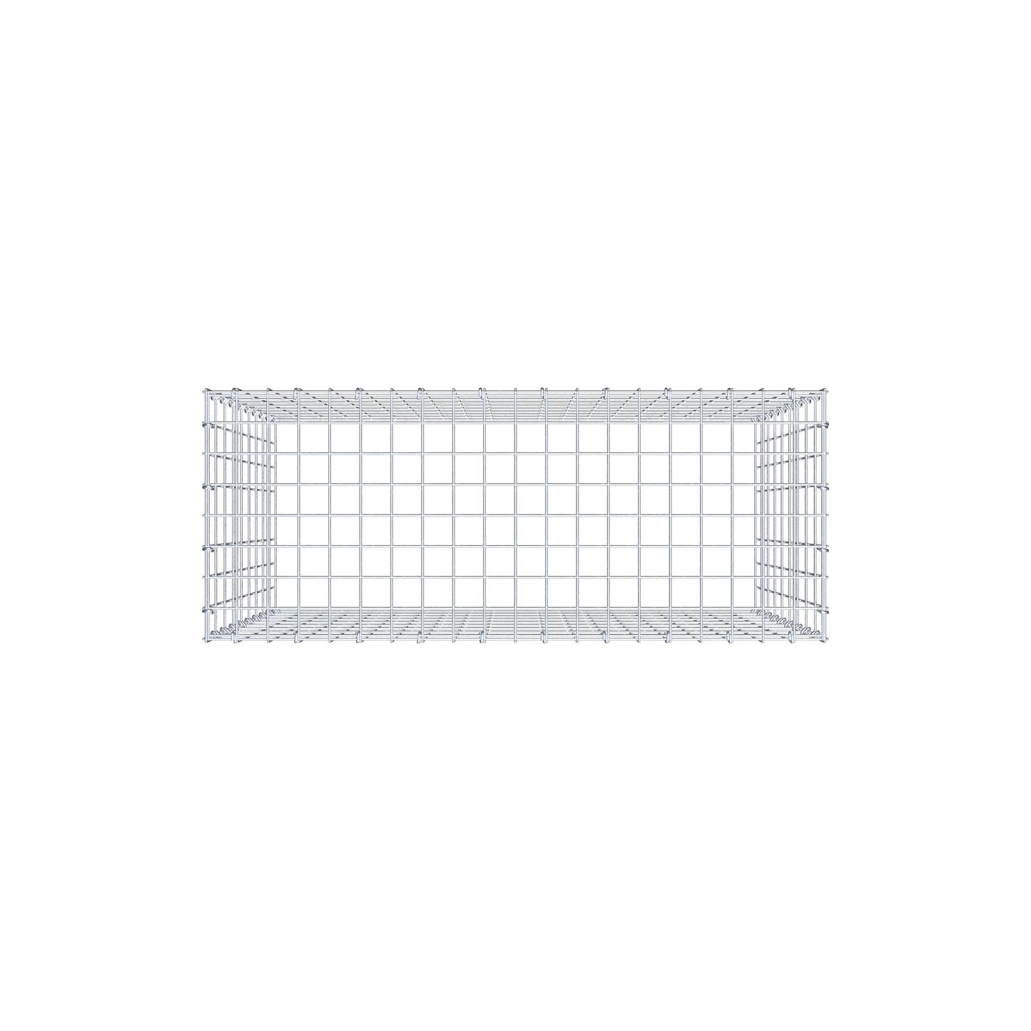 Gabbione aggiuntivo di tipo 3 100 cm x 90 cm x 40 cm (L x H x P), maglia 5 cm x 10 cm, anello a C
