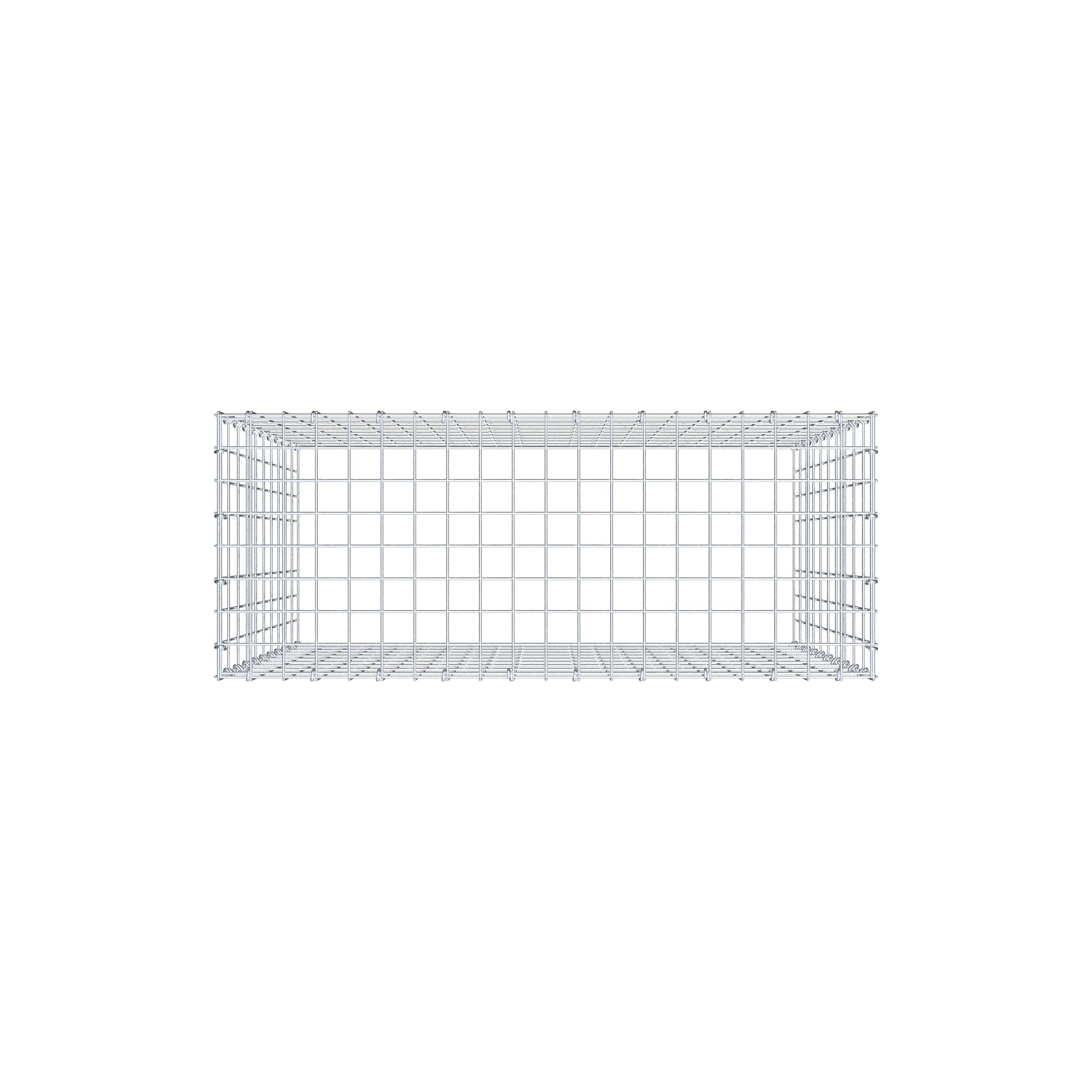 Mounted gabion type 3 100 cm x 100 cm x 40 cm (L x H x D), mesh size 5 cm x 10 cm, C-ring