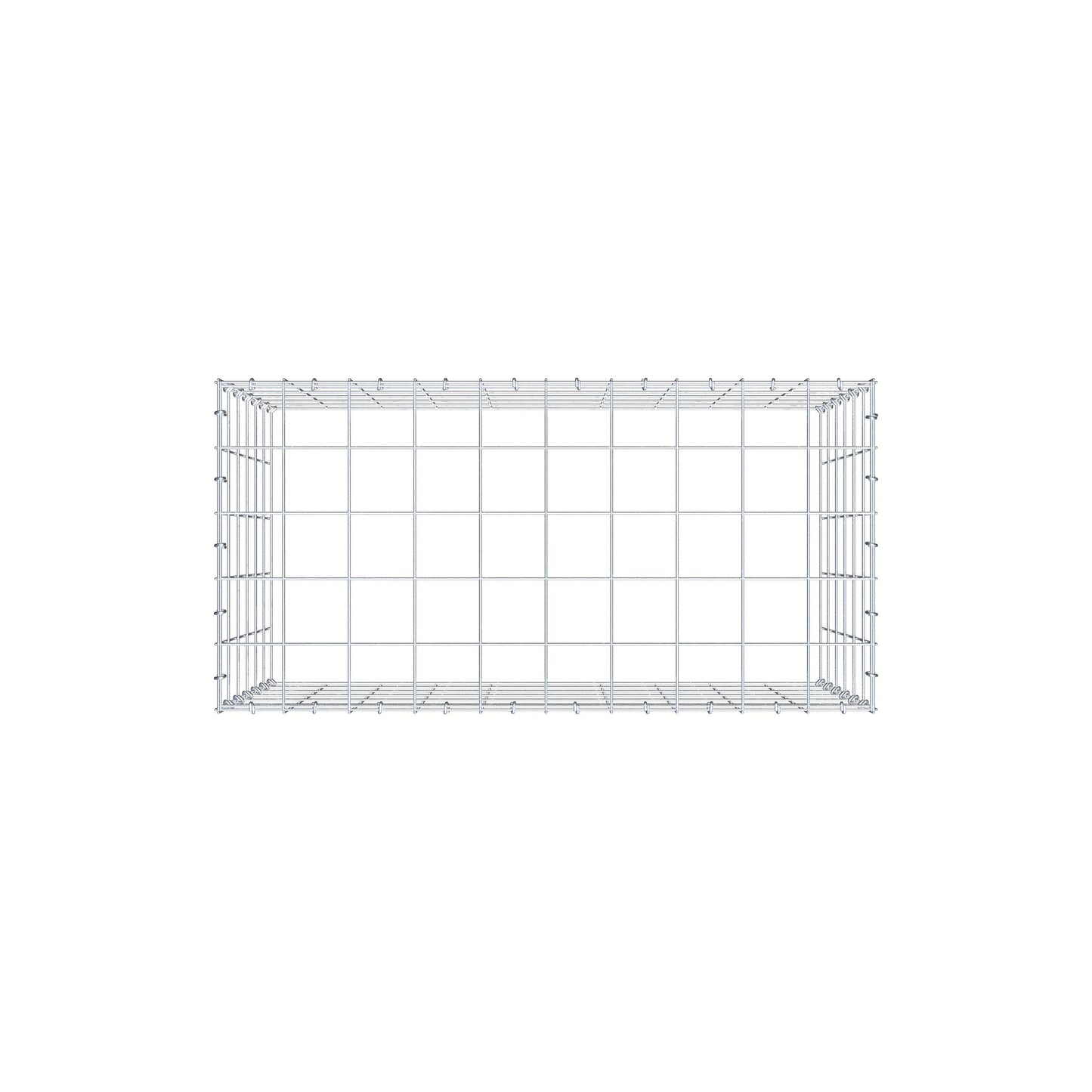 Mounted gabion type 3 100 cm x 60 cm x 50 cm (L x H x D), mesh size 10 cm x 10 cm, C-ring