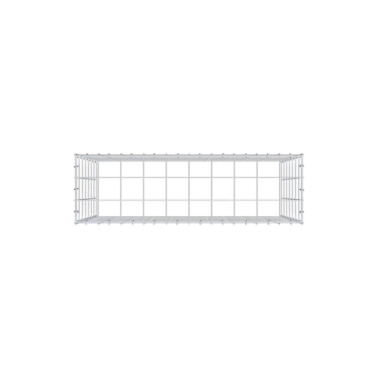 Typ 3 påbyggnadsgabion 100 cm x 70 cm x 30 cm (L x H x D), maskstorlek 10 cm x 10 cm, C-ring