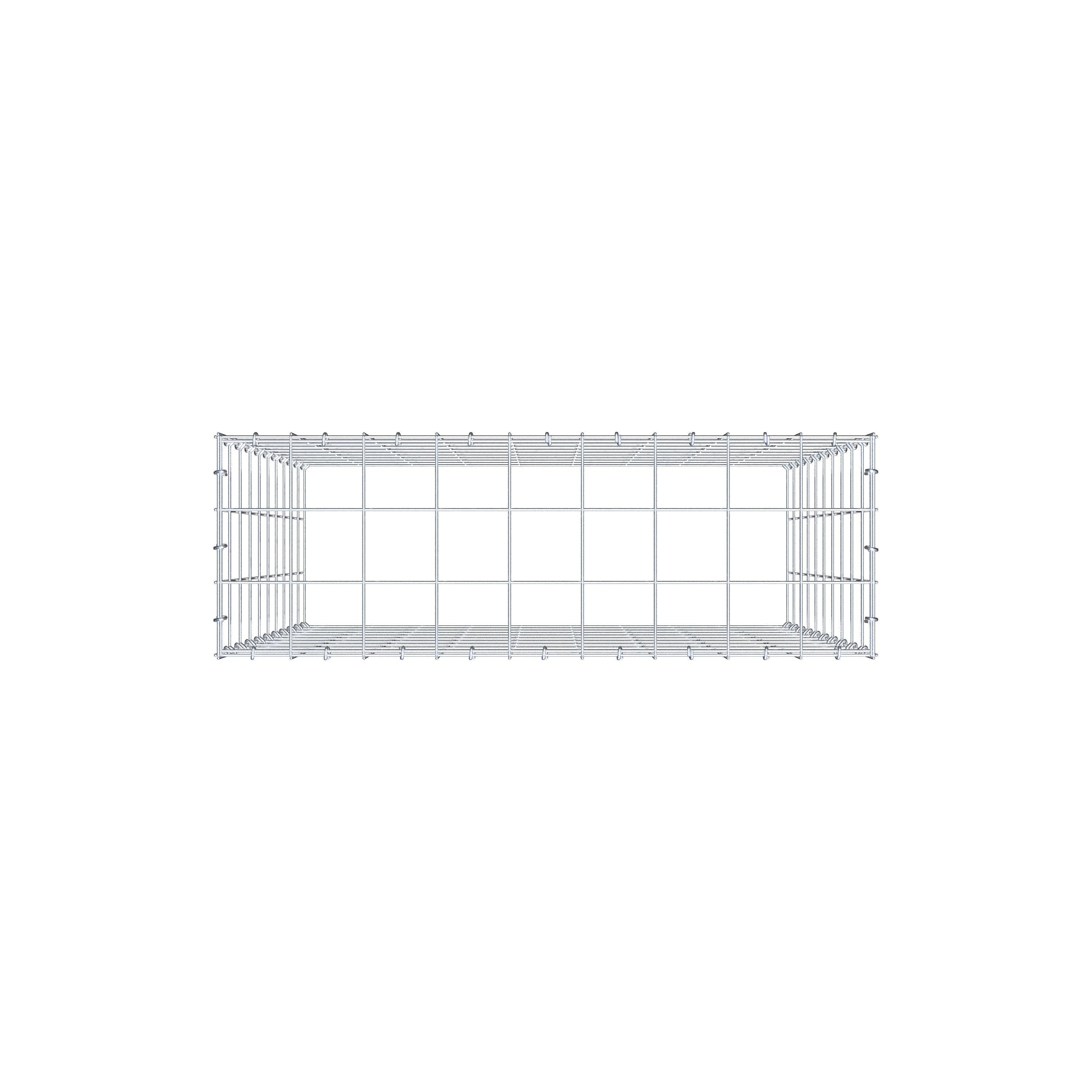 Monteret gabion type 3 100 cm x 90 cm x 30 cm (L x H x D), maskestørrelse 10 cm x 10 cm, C-ring