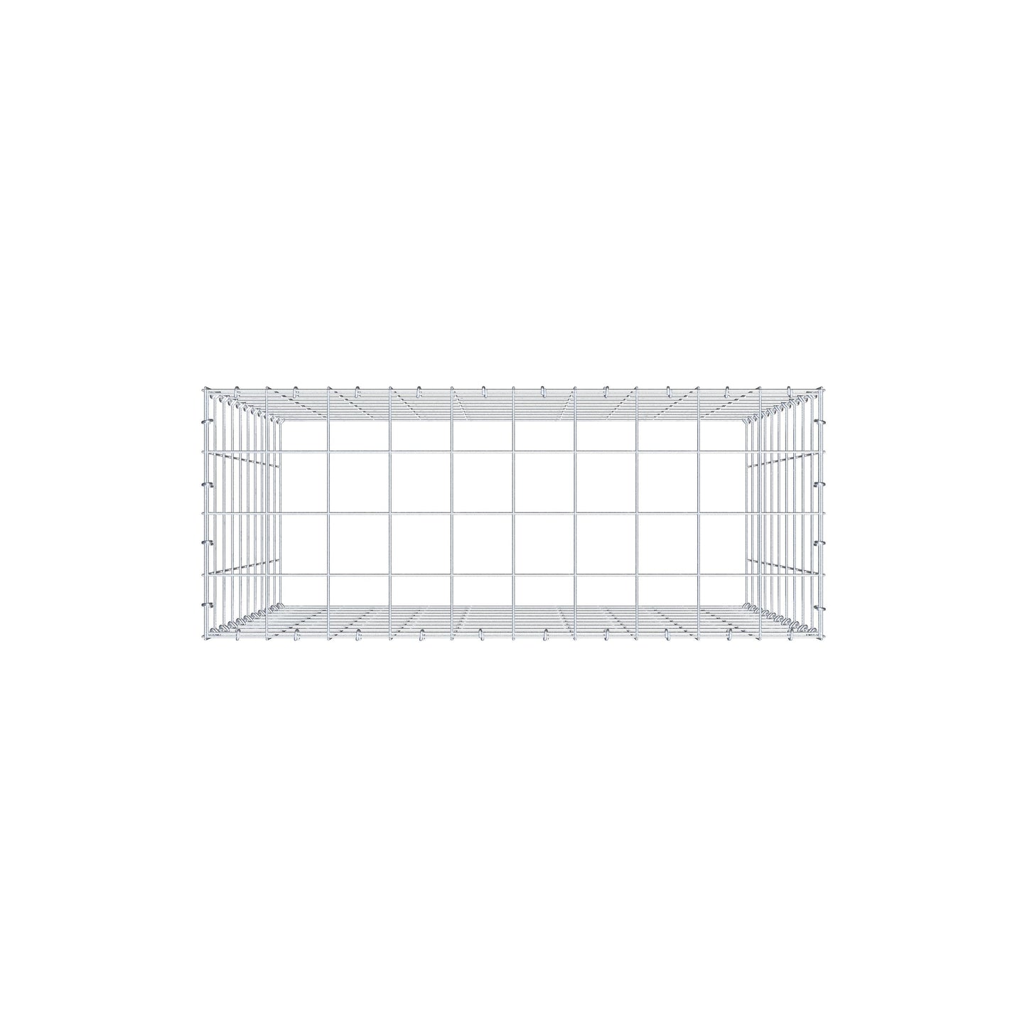 Monteret gabion type 3 100 cm x 100 cm x 40 cm (L x H x D), maskestørrelse 10 cm x 10 cm, C-ring