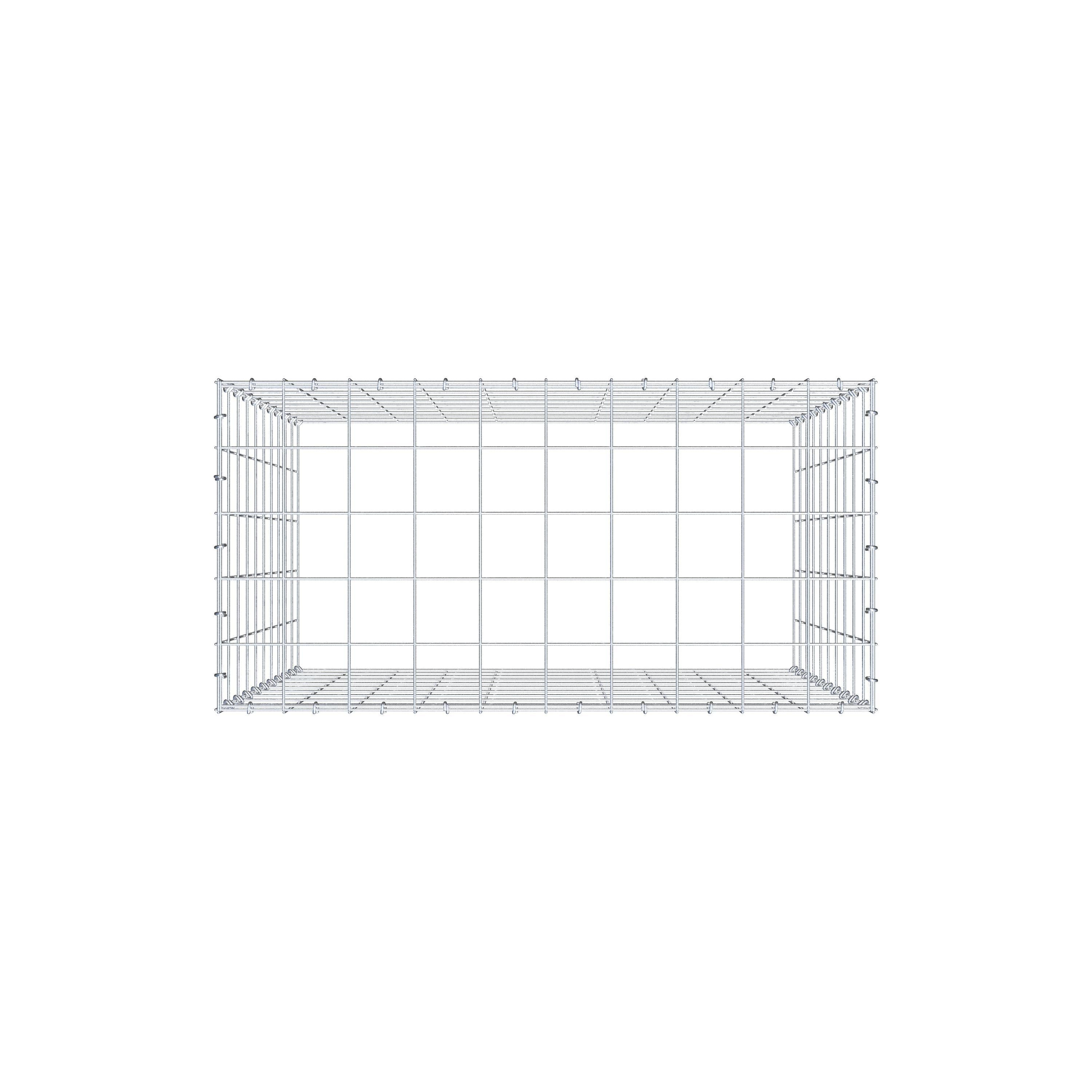Extra gabion typ 3 100 cm x 100 cm x 50 cm (L x H x D), maskstorlek 10 cm x 10 cm, C-ring