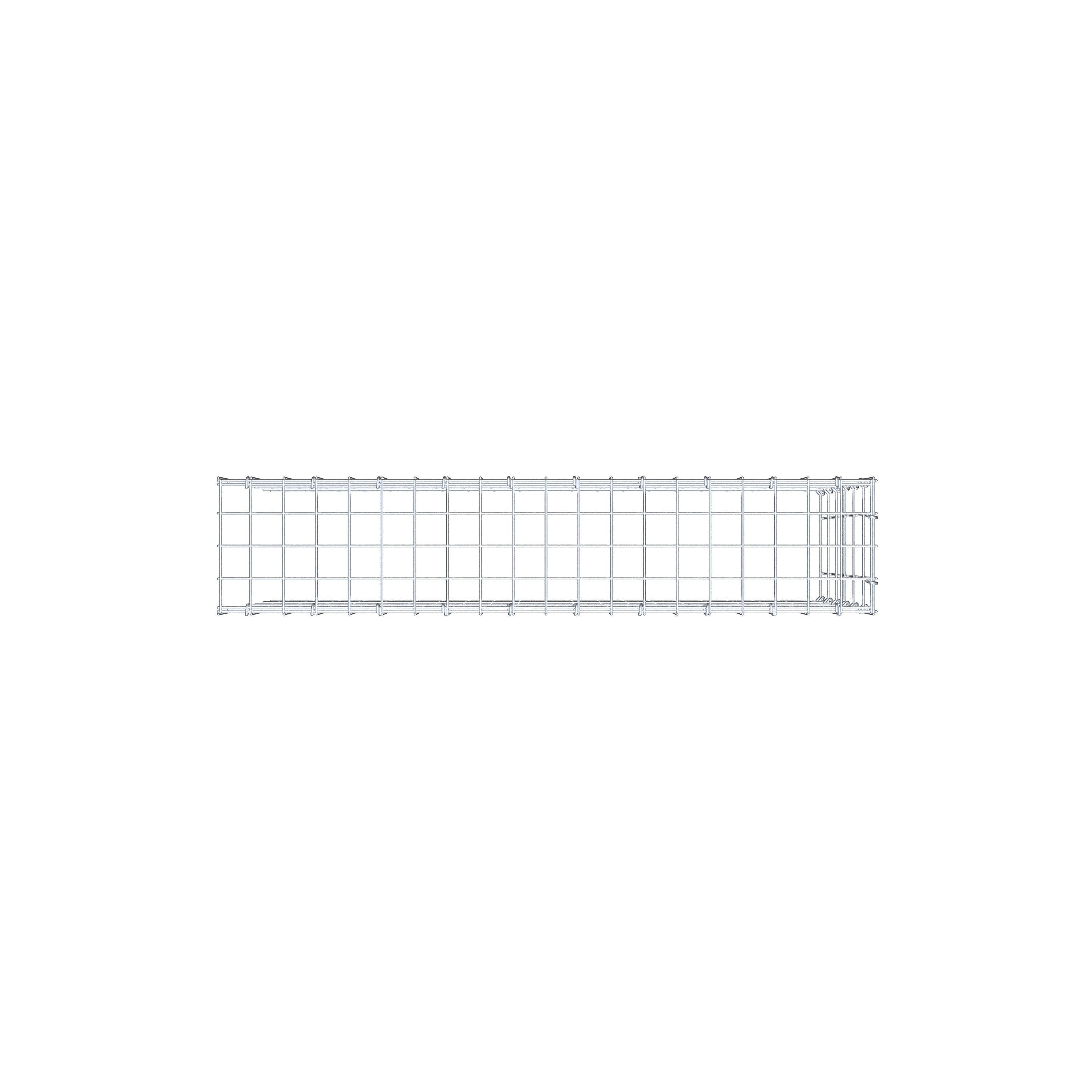 Fourche rapportée type 4 100 cm x 60 cm x 20 cm (L x H x P), mailles 5 cm x 10 cm, anneau C