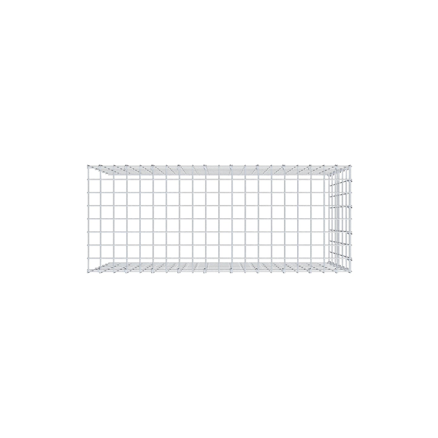 Typ 4 påbyggnadsgabion 100 cm x 60 cm x 40 cm (L x H x D), maskstorlek 5 cm x 10 cm, C-ring