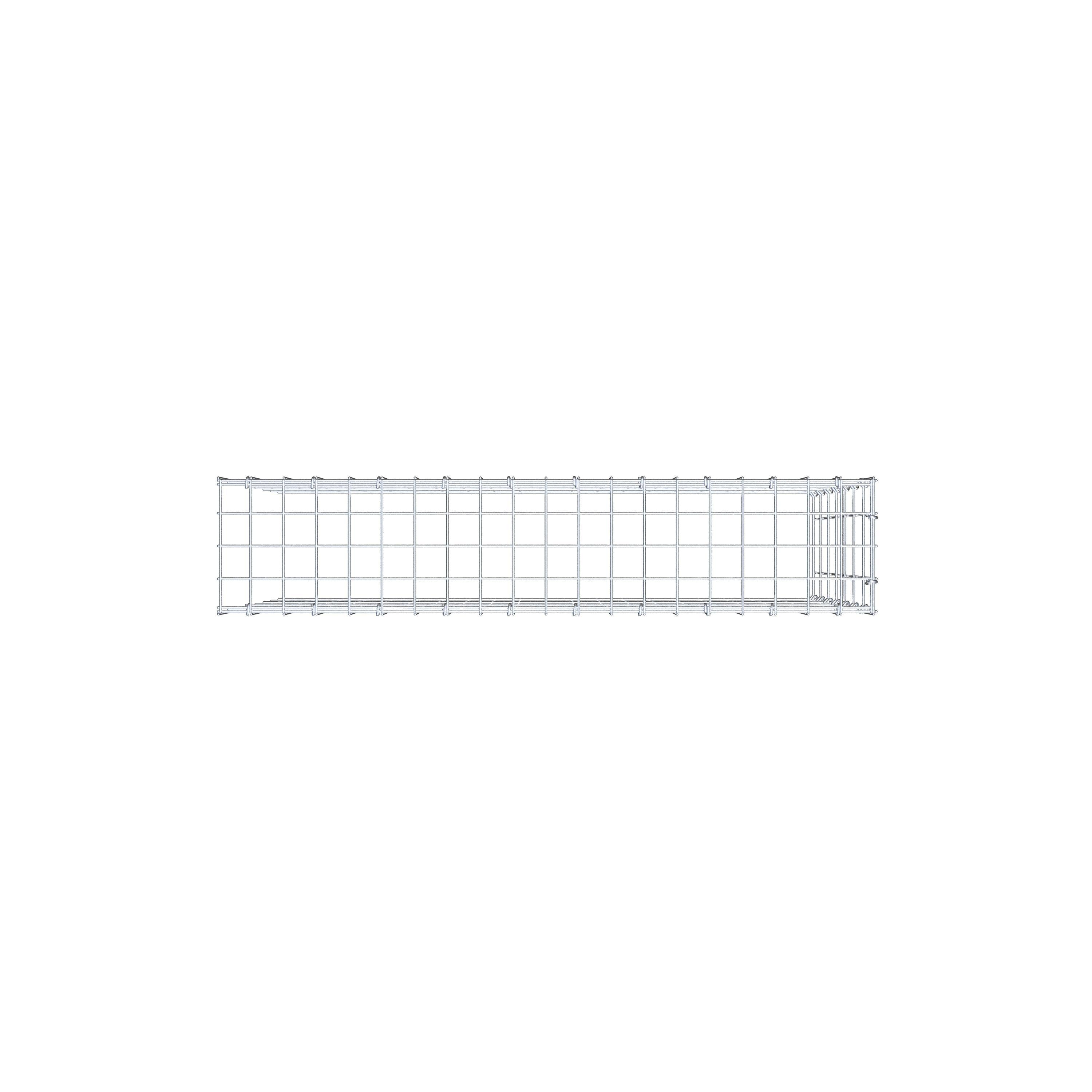 Type 4 oplegkorf 100 cm x 70 cm x 20 cm (L x H x D), maaswijdte 5 cm x 10 cm, C-ring