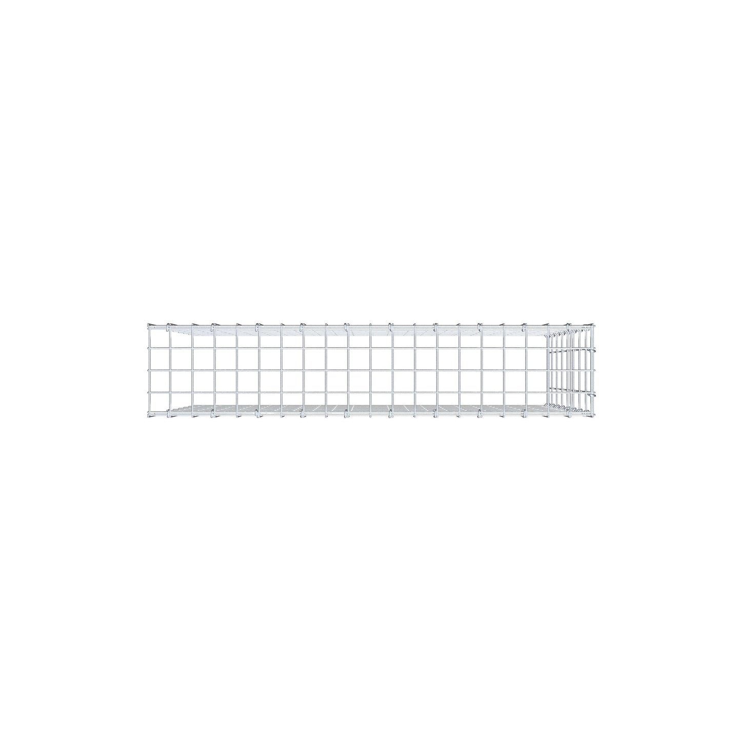 Typ 4 påbyggnadsgabion 100 cm x 80 cm x 20 cm (L x H x D), maskstorlek 5 cm x 10 cm, C-ring