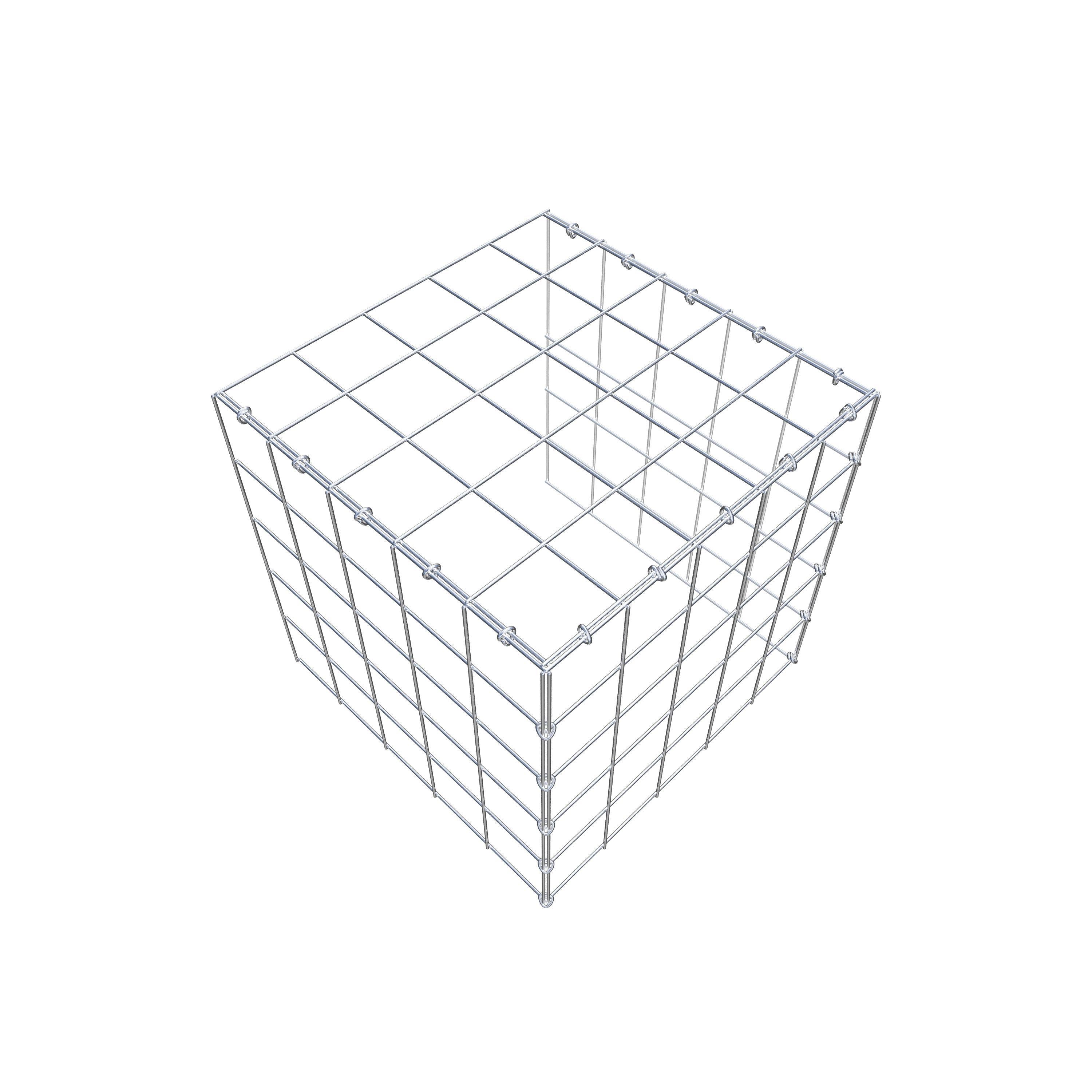 Opbouw schanskorf type 4 50 cm x 50 cm x 50 cm (L x H x D), maaswijdte 10 cm x 10 cm, C-ring