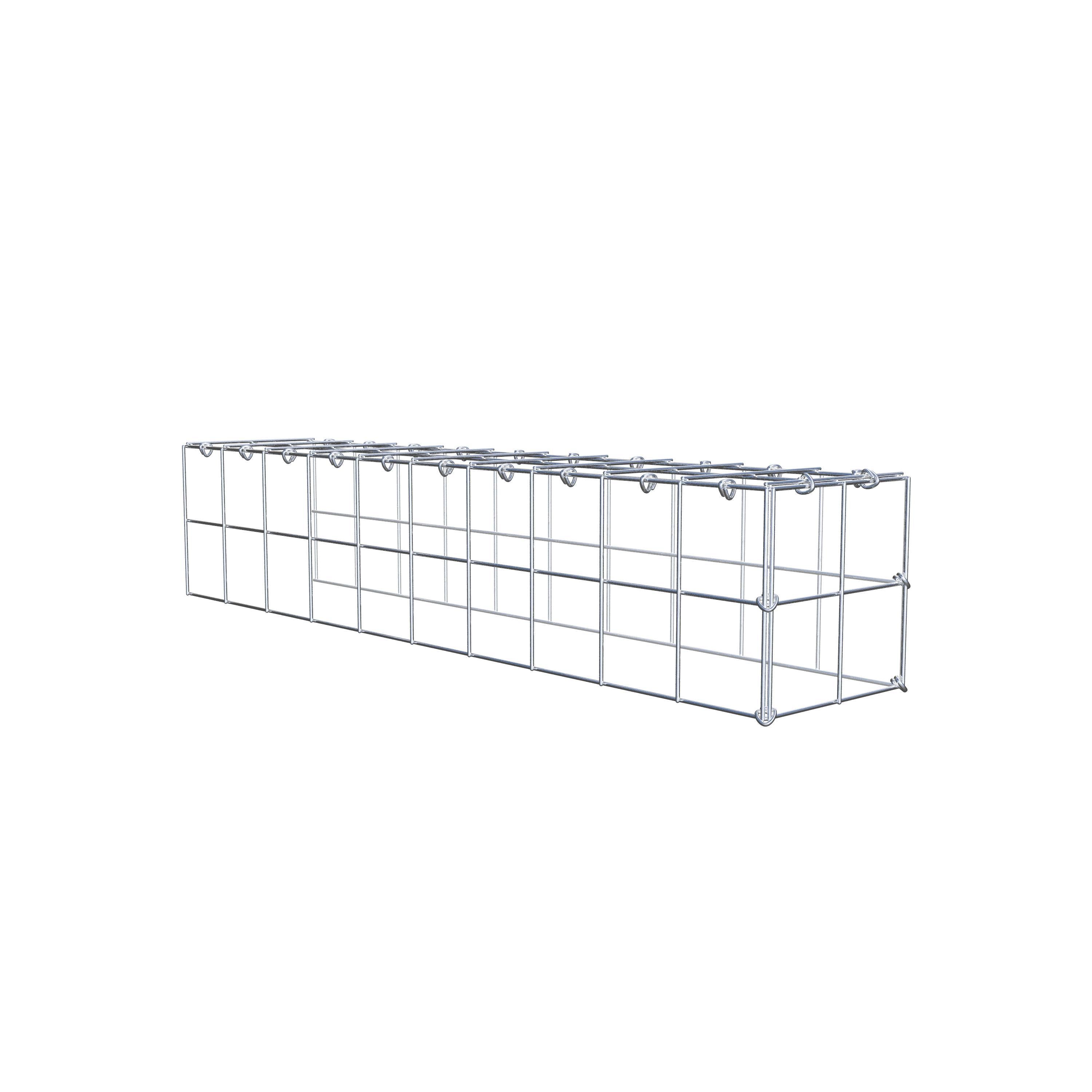 Mounted gabion type 4 100 cm x 20 cm x 20 cm (L x H x D), mesh size 10 cm x 10 cm, C-ring