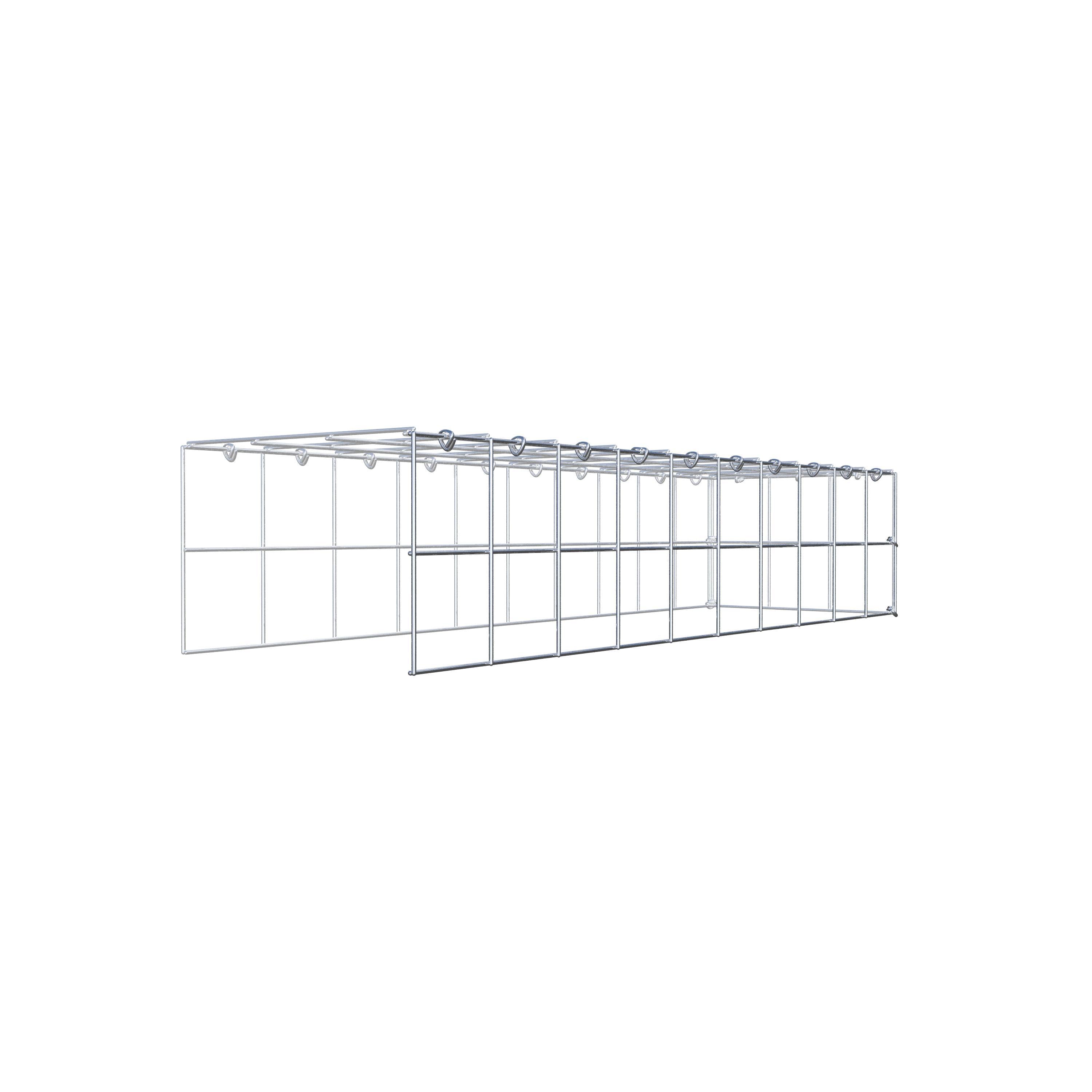 Type 4 oplegkorf 100 cm x 20 cm x 30 cm (L x H x D), maaswijdte 10 cm x 10 cm, C-ring