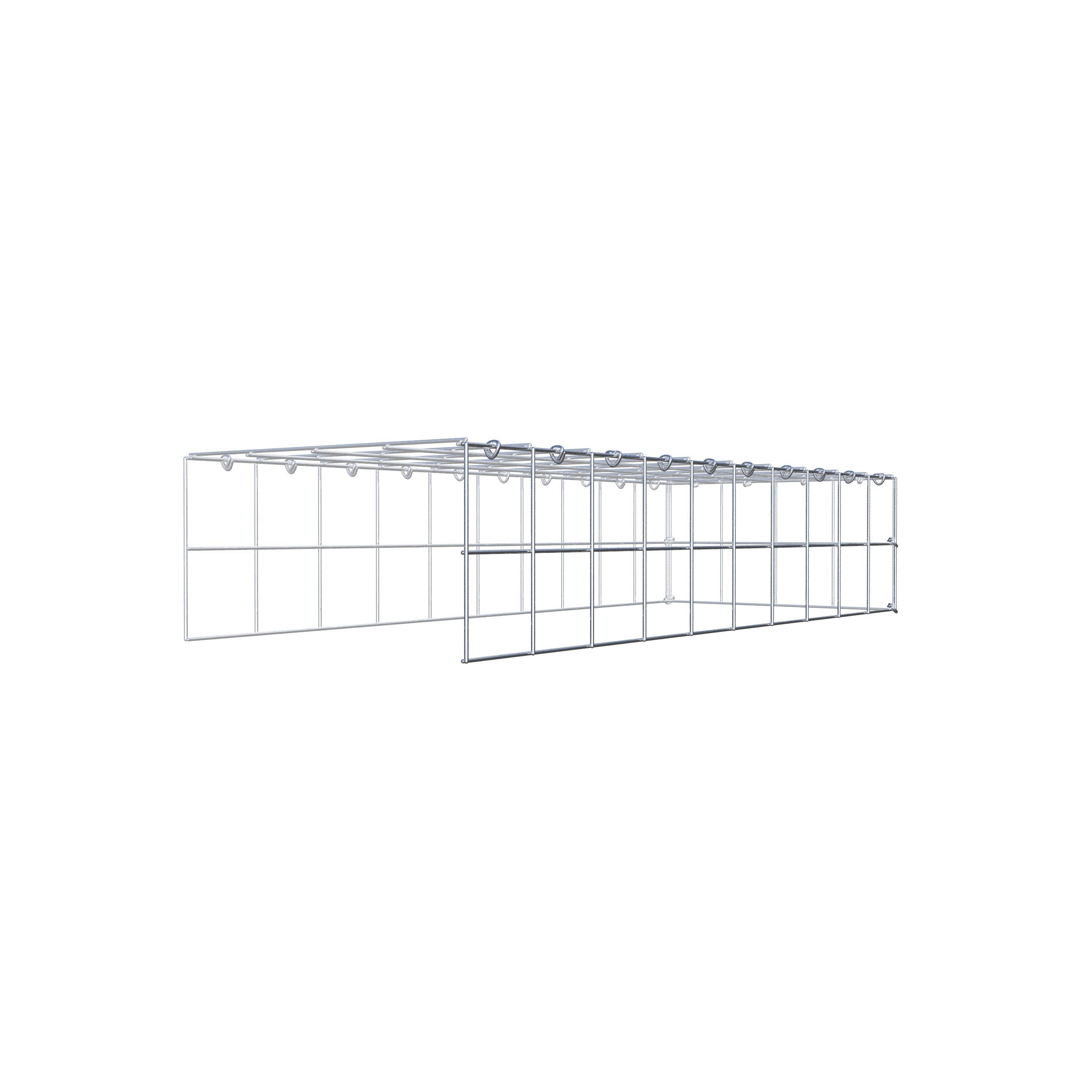 Typ 4 påbyggnadsgabion 100 cm x 20 cm x 40 cm (L x H x D), maskstorlek 10 cm x 10 cm, C-ring