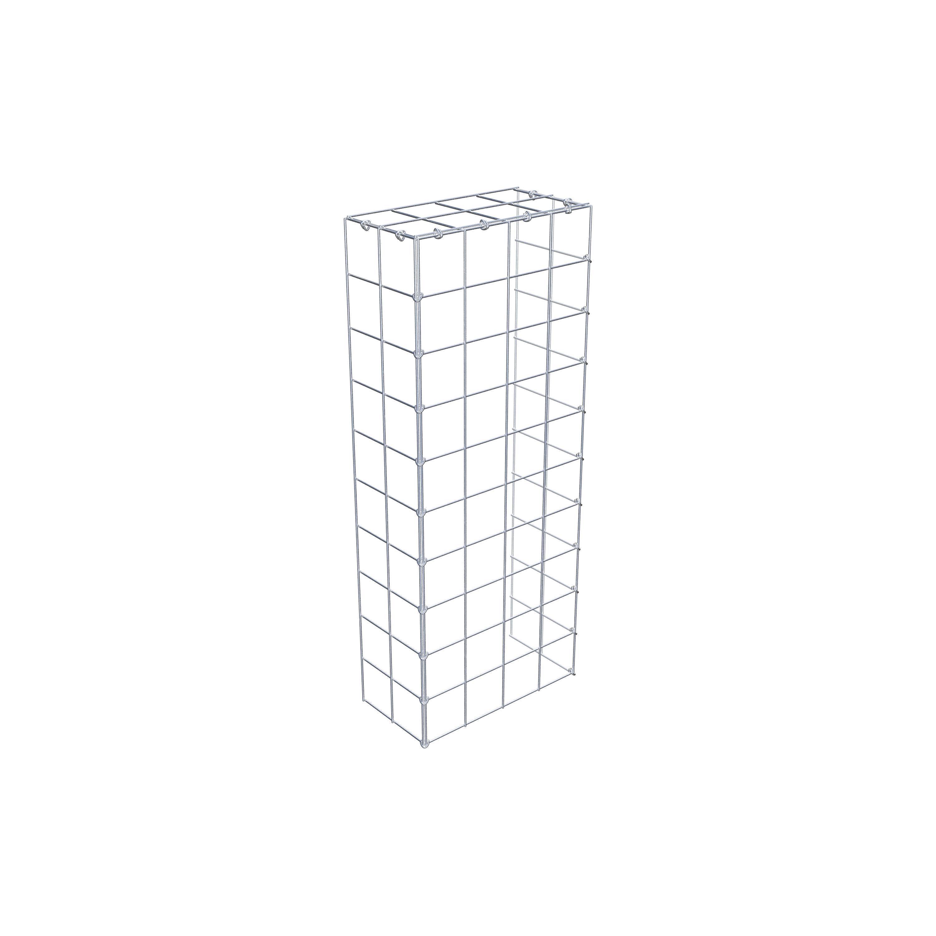 Typ 4 påbyggnadsgabion 100 cm x 20 cm x 40 cm (L x H x D), maskstorlek 10 cm x 10 cm, C-ring