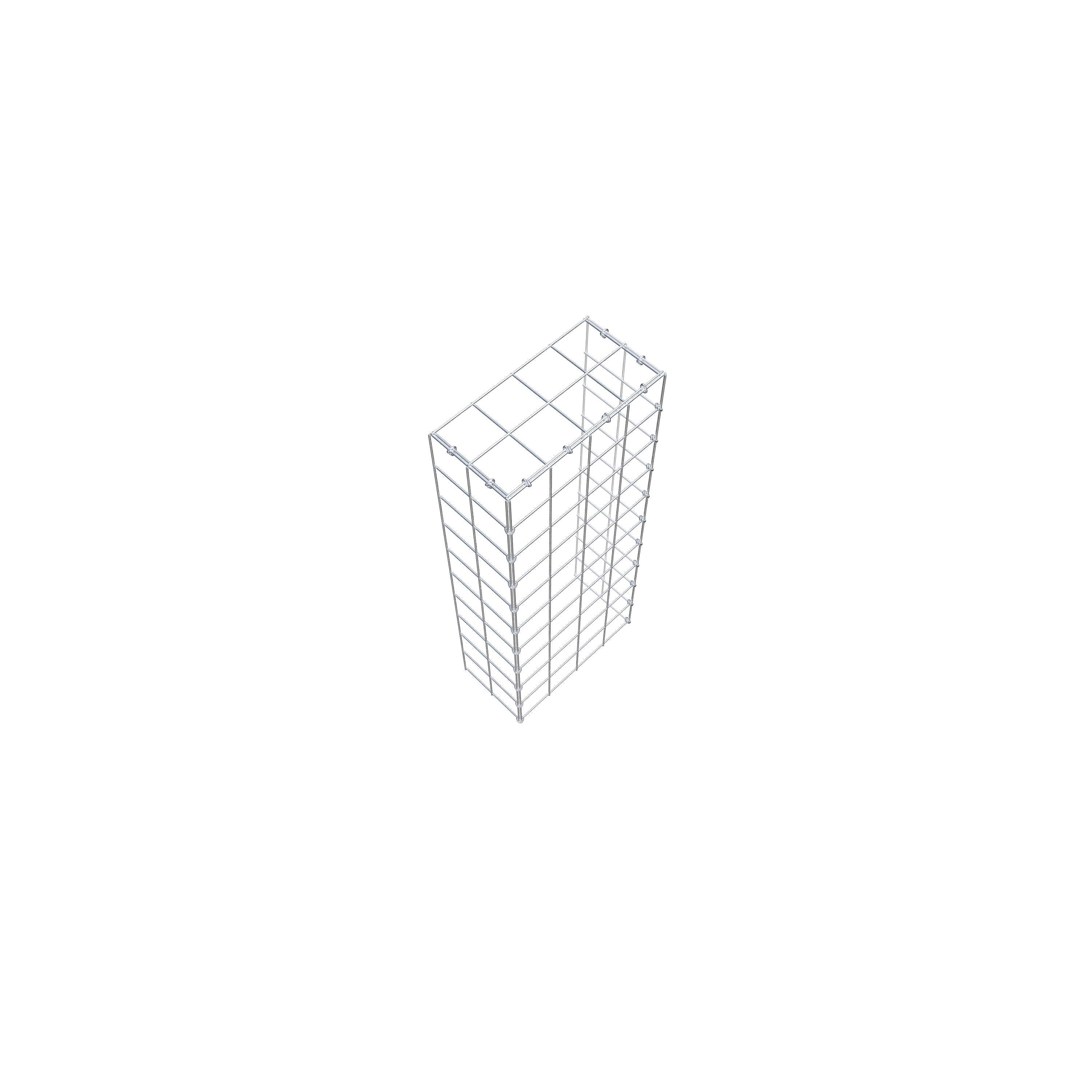 Typ 4 påbyggnadsgabion 100 cm x 20 cm x 40 cm (L x H x D), maskstorlek 10 cm x 10 cm, C-ring