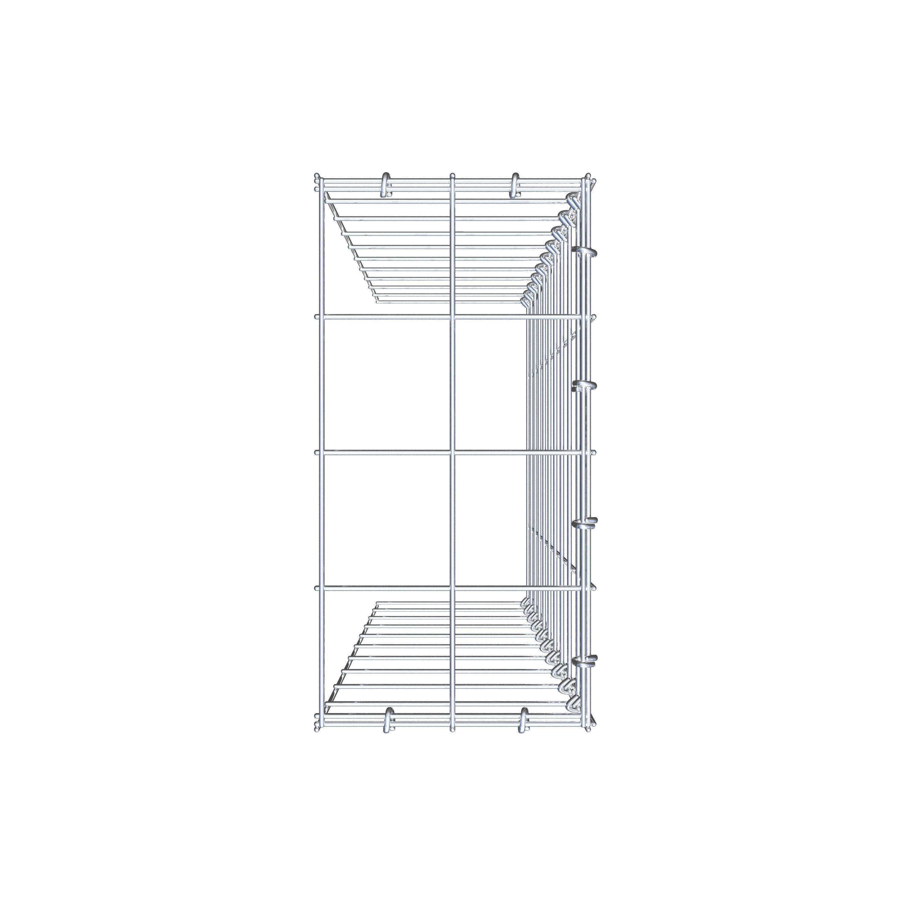 Typ 4 påbyggnadsgabion 100 cm x 20 cm x 40 cm (L x H x D), maskstorlek 10 cm x 10 cm, C-ring