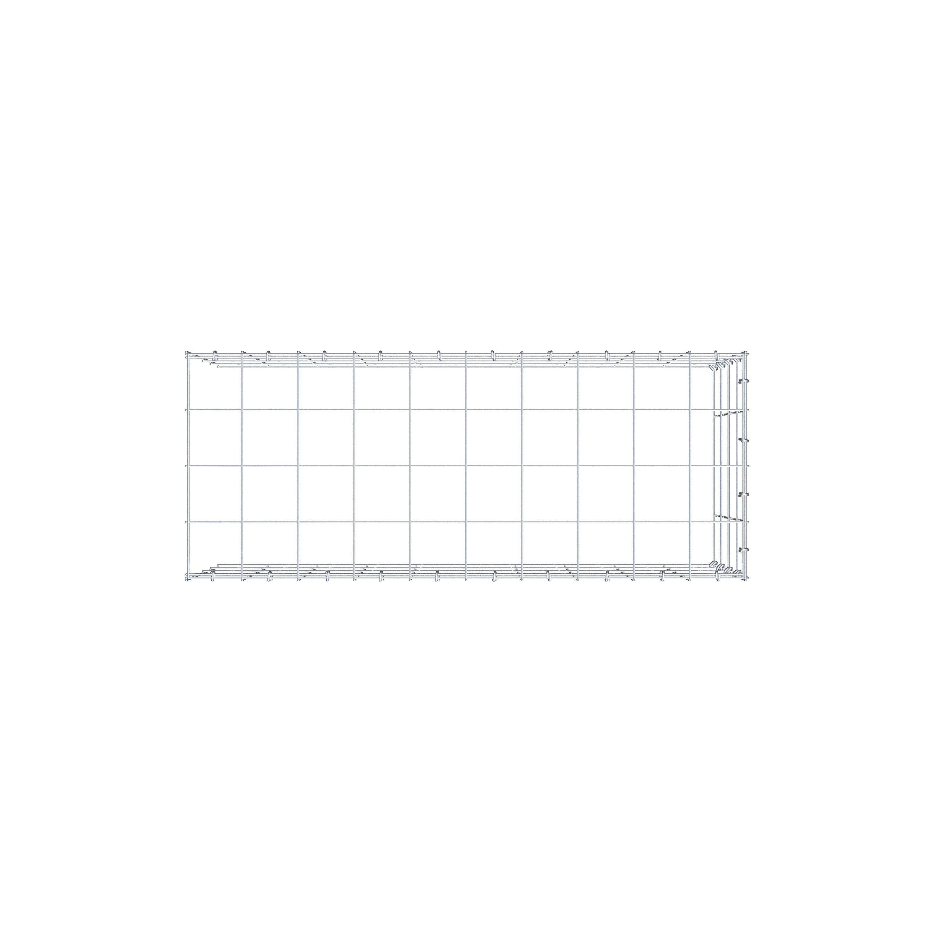 Anbaugabione Typ 4 100 cm x 40 cm x 40 cm (L x H x T), Maschenweite 10 cm x 10 cm, C-Ring