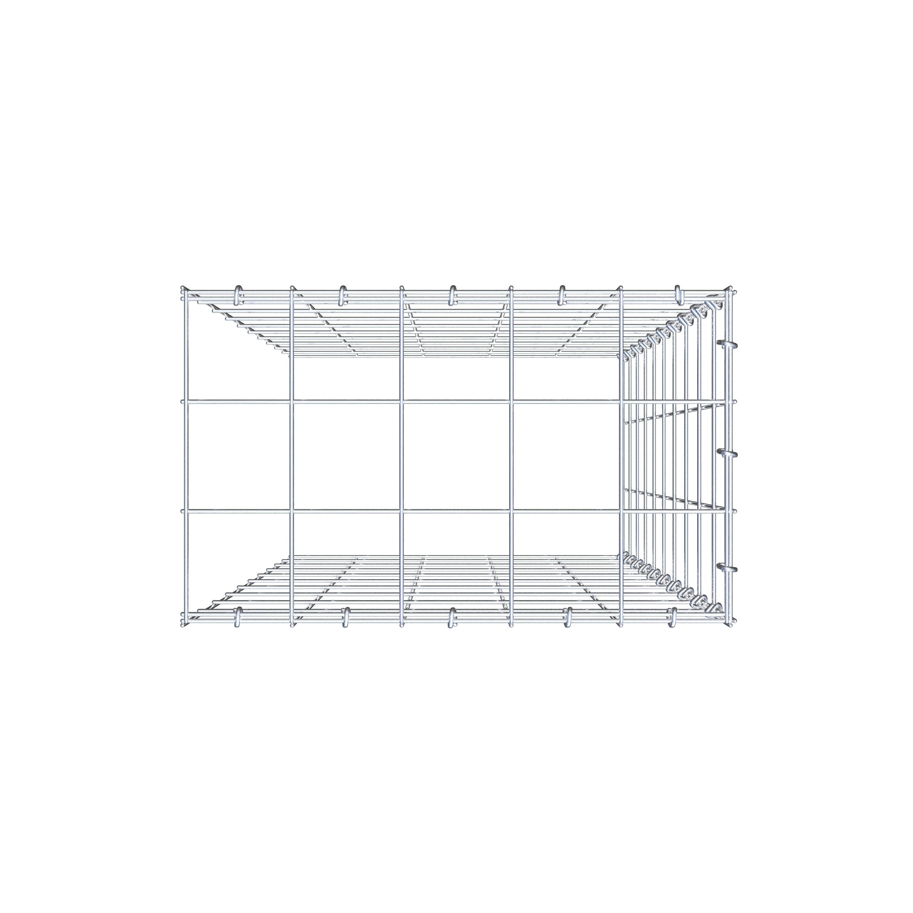 Type 4 oplegkorf 100 cm x 50 cm x 30 cm (L x H x D), maaswijdte 10 cm x 10 cm, C-ring