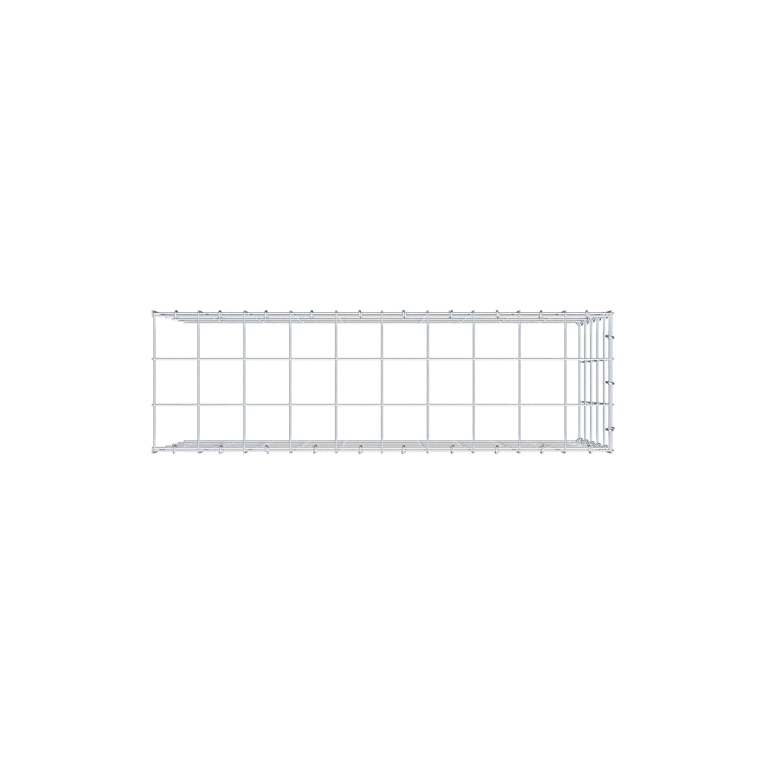 Type 4 oplegkorf 100 cm x 50 cm x 30 cm (L x H x D), maaswijdte 10 cm x 10 cm, C-ring
