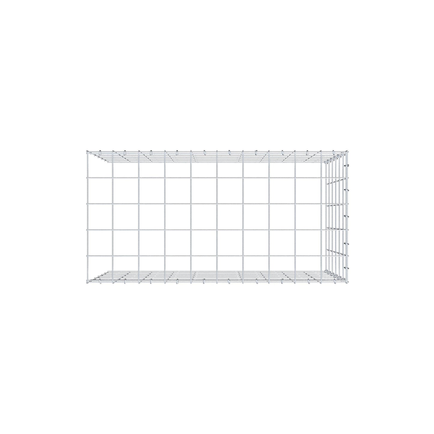 Mounted gabion type 4 100 cm x 60 cm x 50 cm (L x H x D), mesh size 10 cm x 10 cm, C-ring
