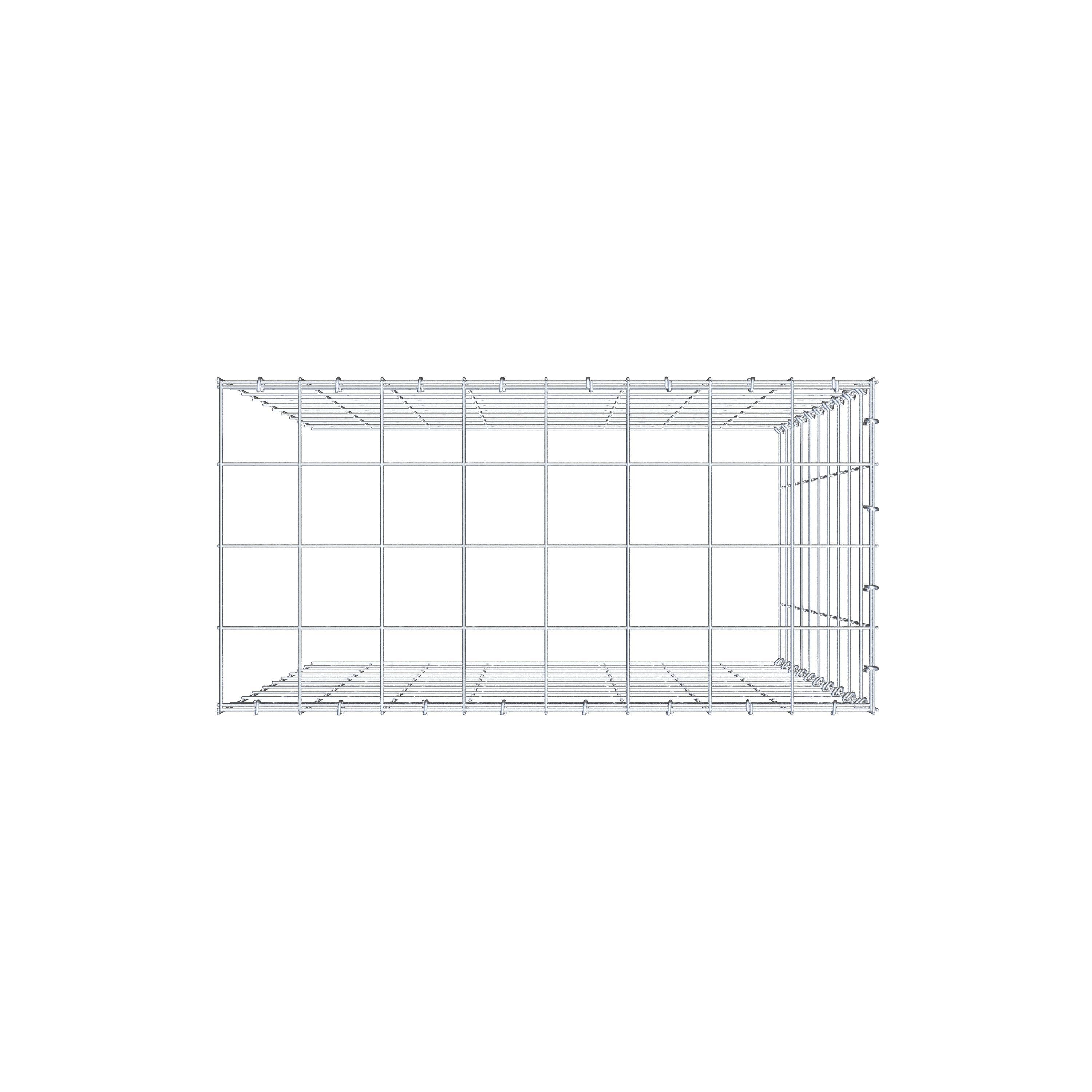 Fourche rapportée type 4 100 cm x 80 cm x 40 cm (L x H x P), mailles 10 cm x 10 cm, anneau C