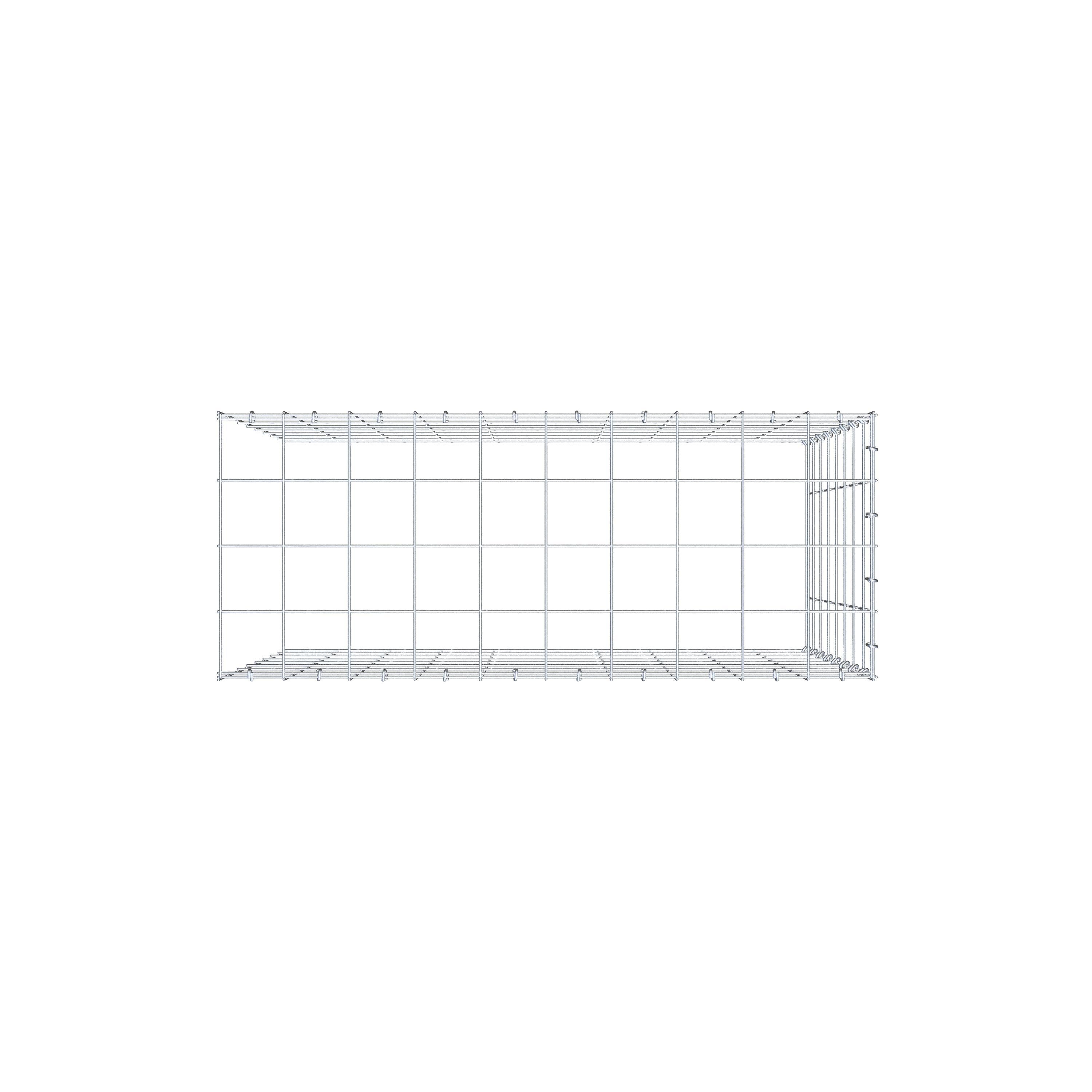Fourche rapportée type 4 100 cm x 80 cm x 40 cm (L x H x P), mailles 10 cm x 10 cm, anneau C