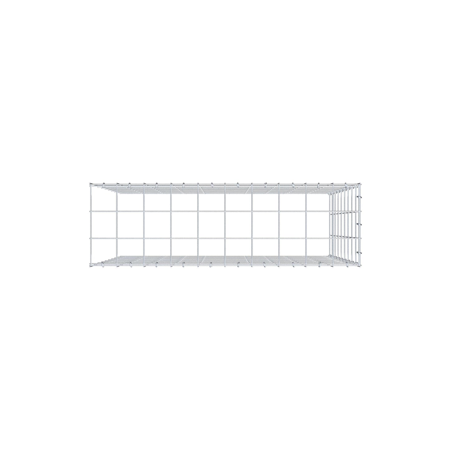 Monteret gabion type 4 100 cm x 90 cm x 30 cm (L x H x D), maskestørrelse 10 cm x 10 cm, C-ring