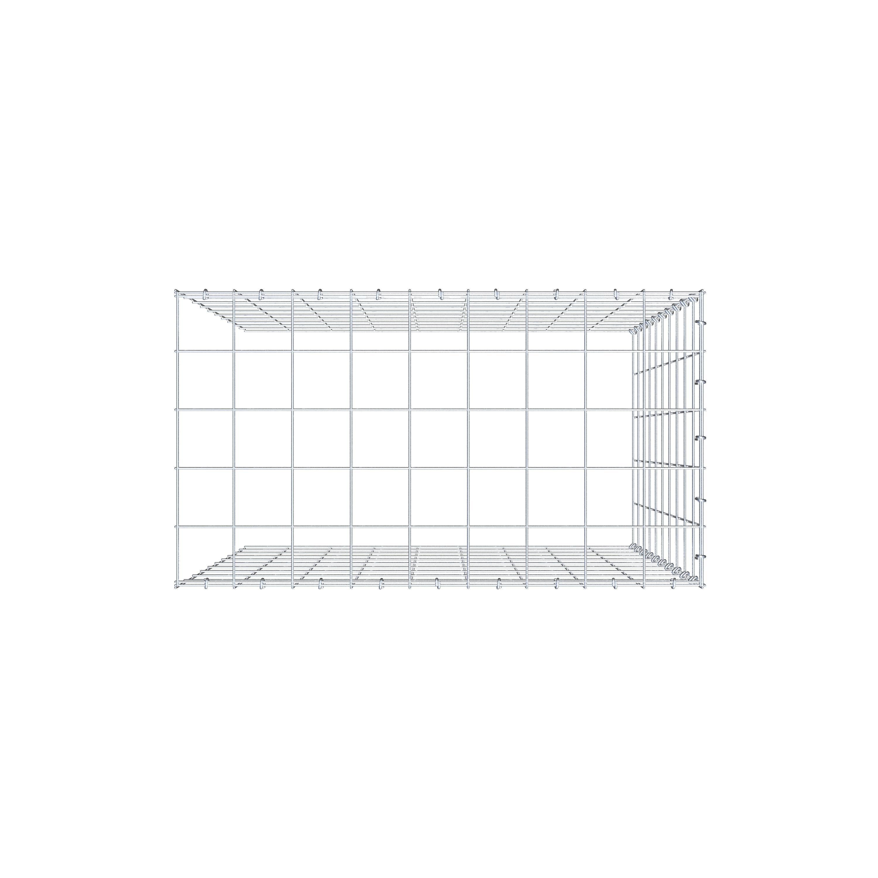 Extra gabion typ 4 100 cm x 90 cm x 50 cm (L x H x D), maskstorlek 10 cm x 10 cm, C-ring